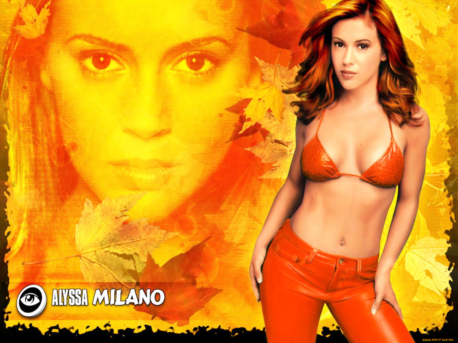 девушки, alyssa, milano, актриса, рыжая, купальник, брюки, лицо