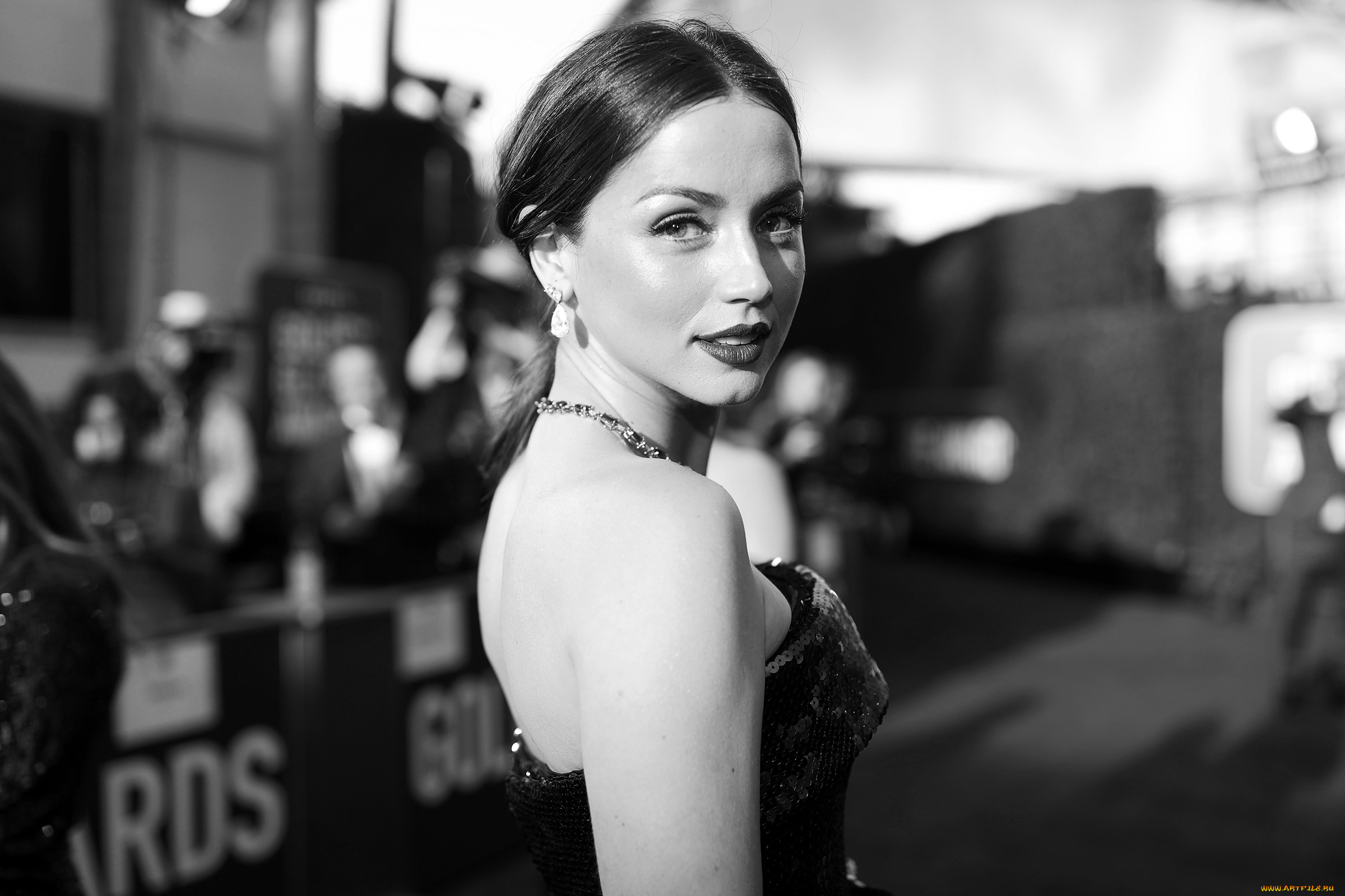 девушки, ana, de, armas, монохром