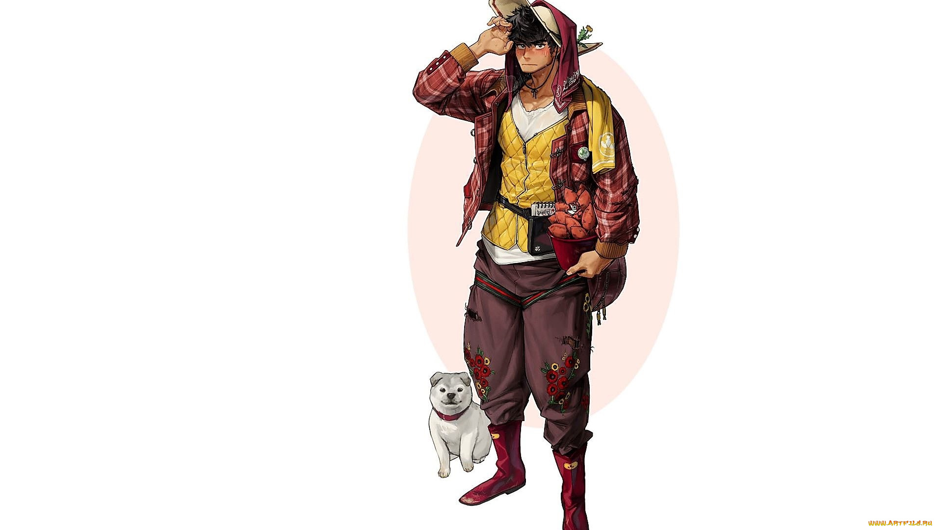 аниме, unknown, , другое, , парень, собака