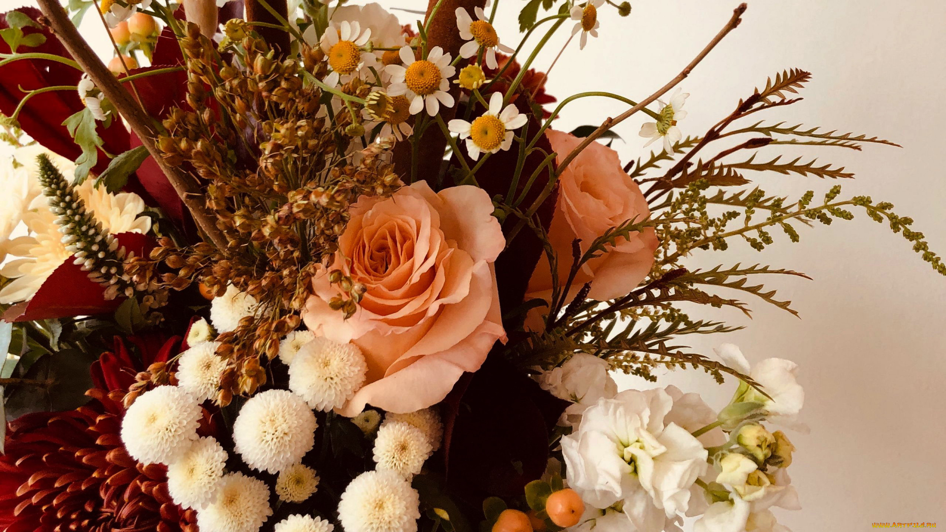цветы, букеты, , композиции, розы, ромашки, хризантемы