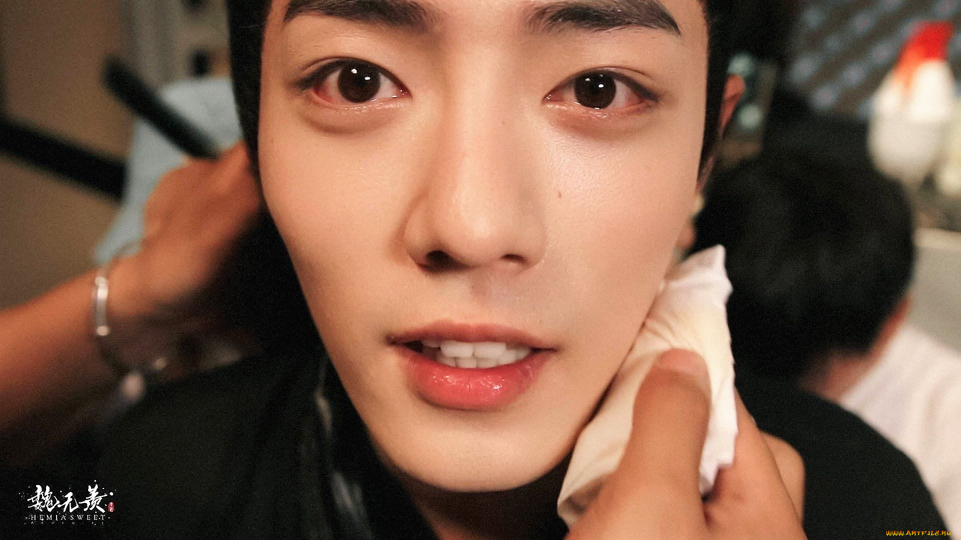 мужчины, xiao, zhan, сяо, джань, лицо, руки