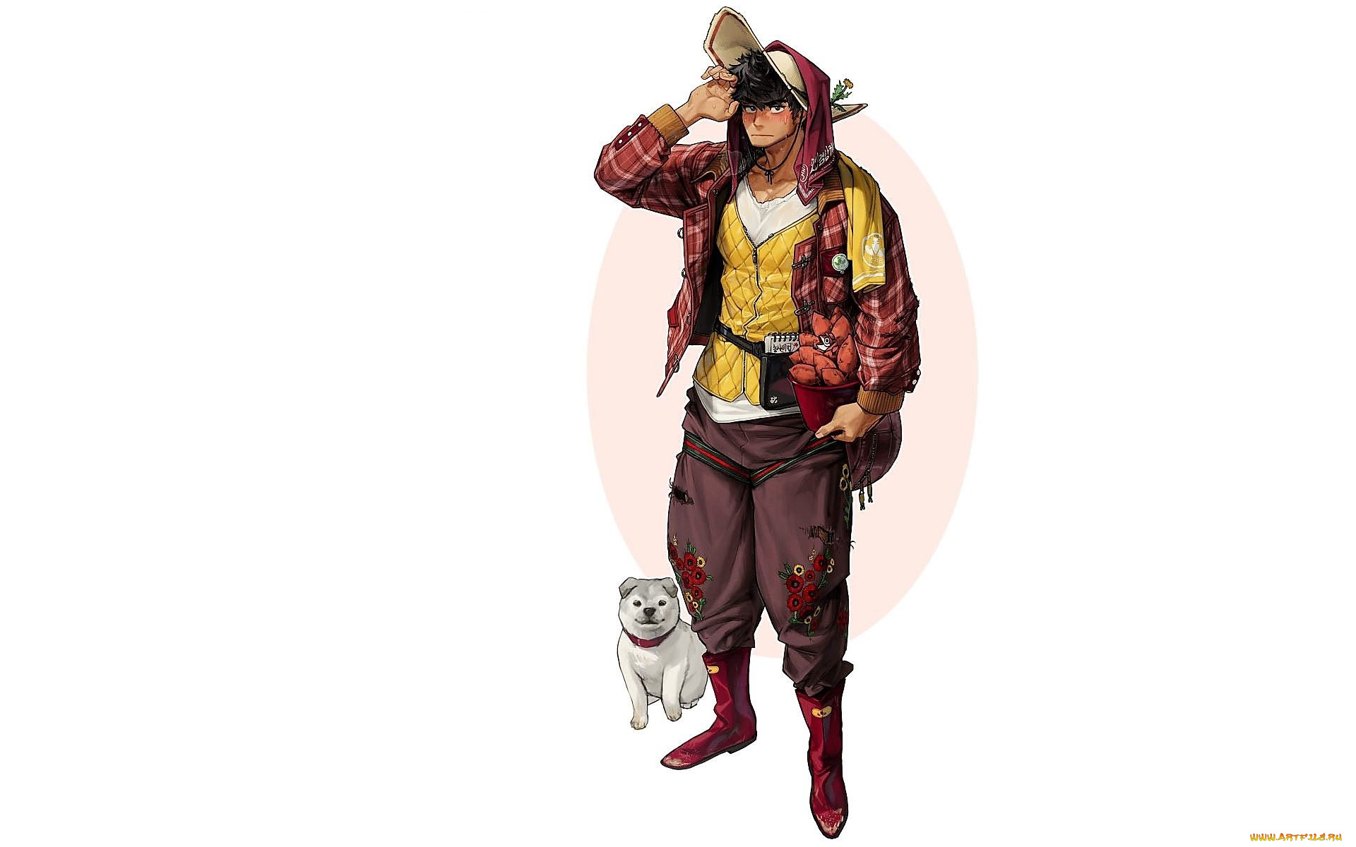 аниме, unknown, , другое, , парень, собака