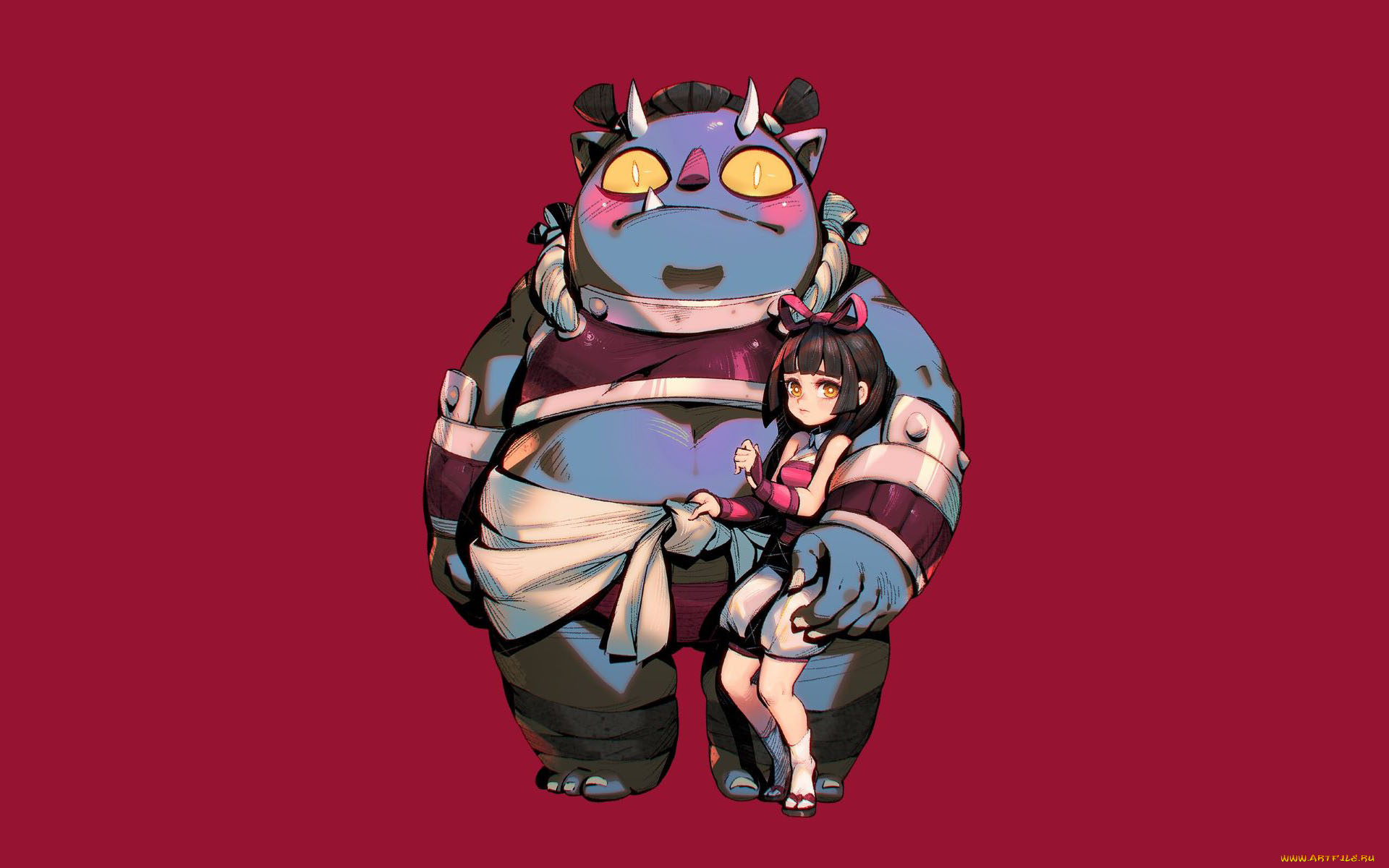 аниме, животные, , существа, монстр, девочка