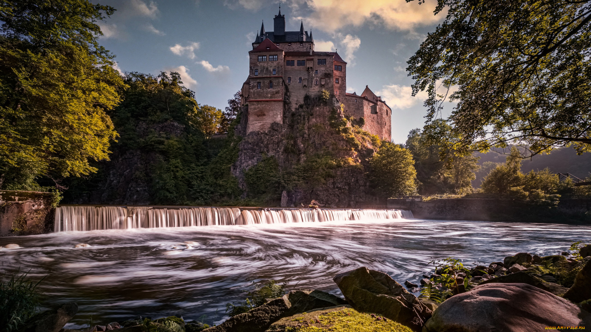 kriebstein, castle, города, замки, германии, kriebstein, castle