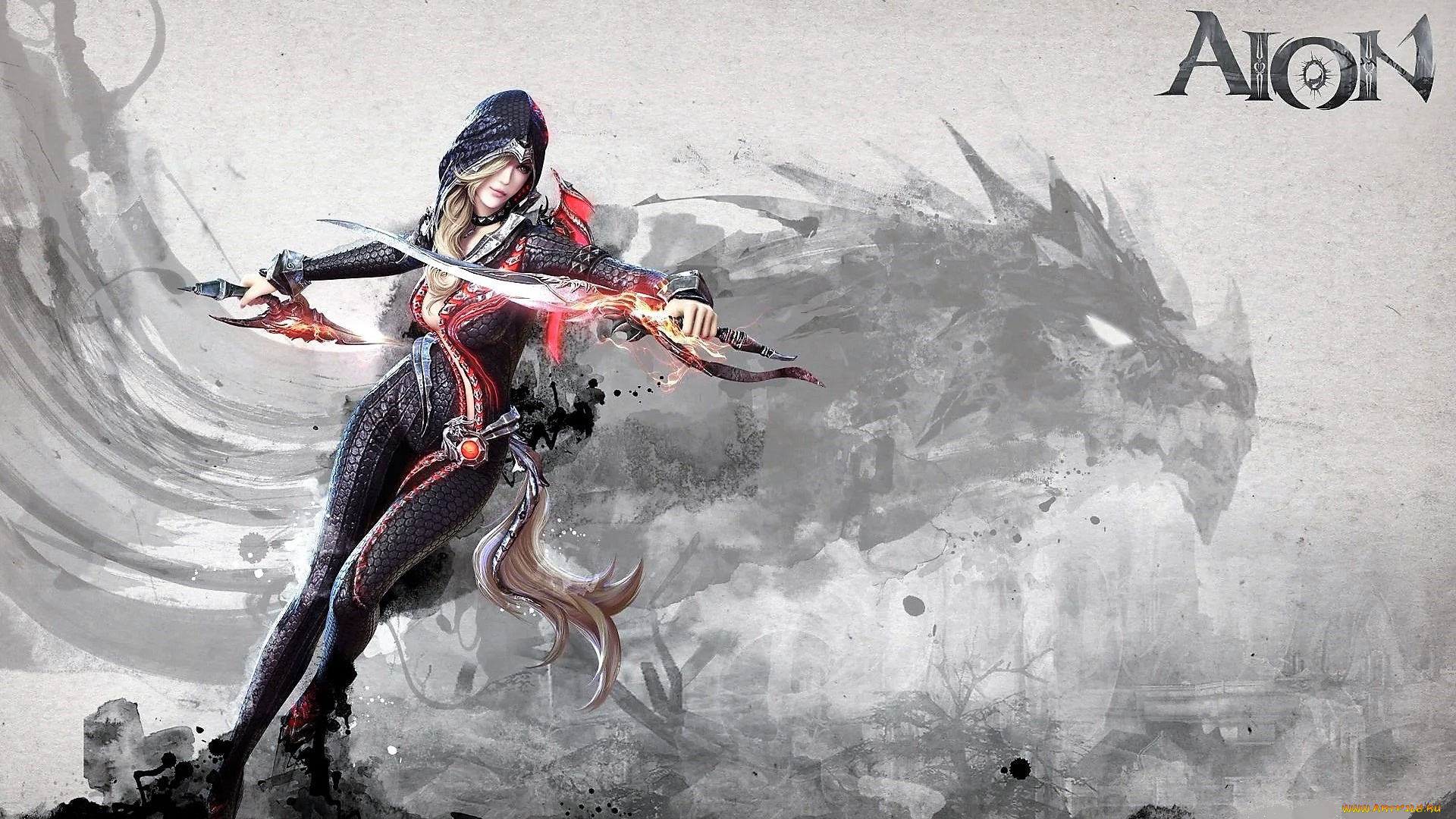 видео, игры, aion, девушка, оружие