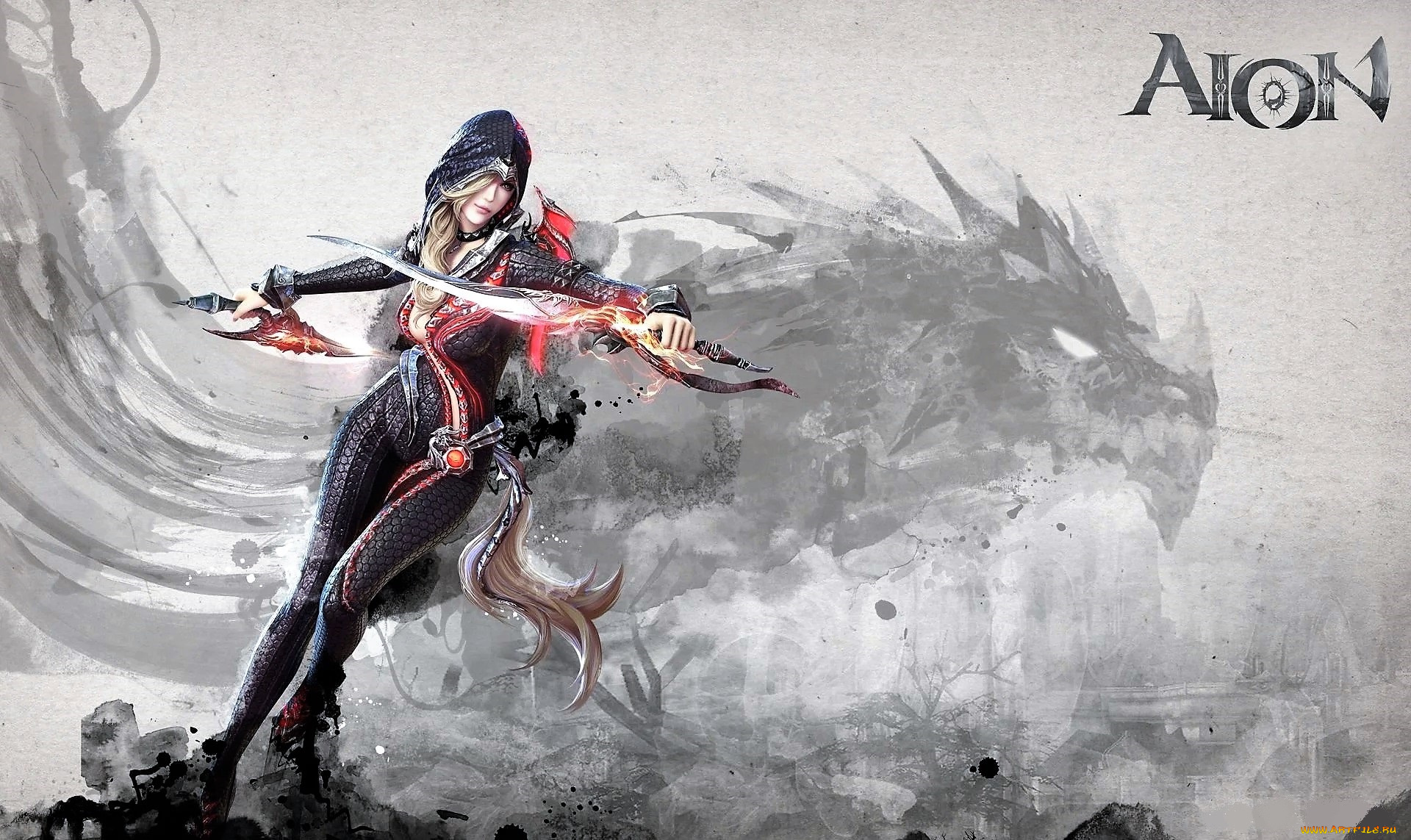 видео, игры, aion, девушка, оружие