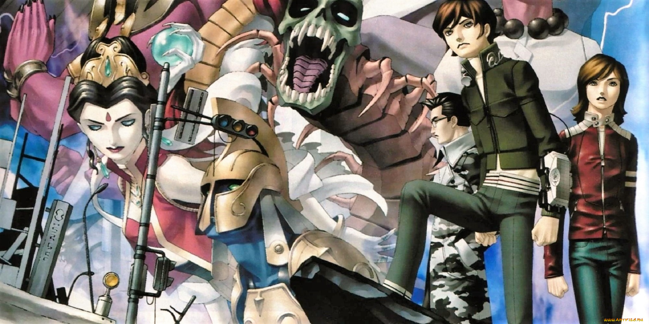 видео, игры, shin, megami, tensei, v, персонажи, монстр, город