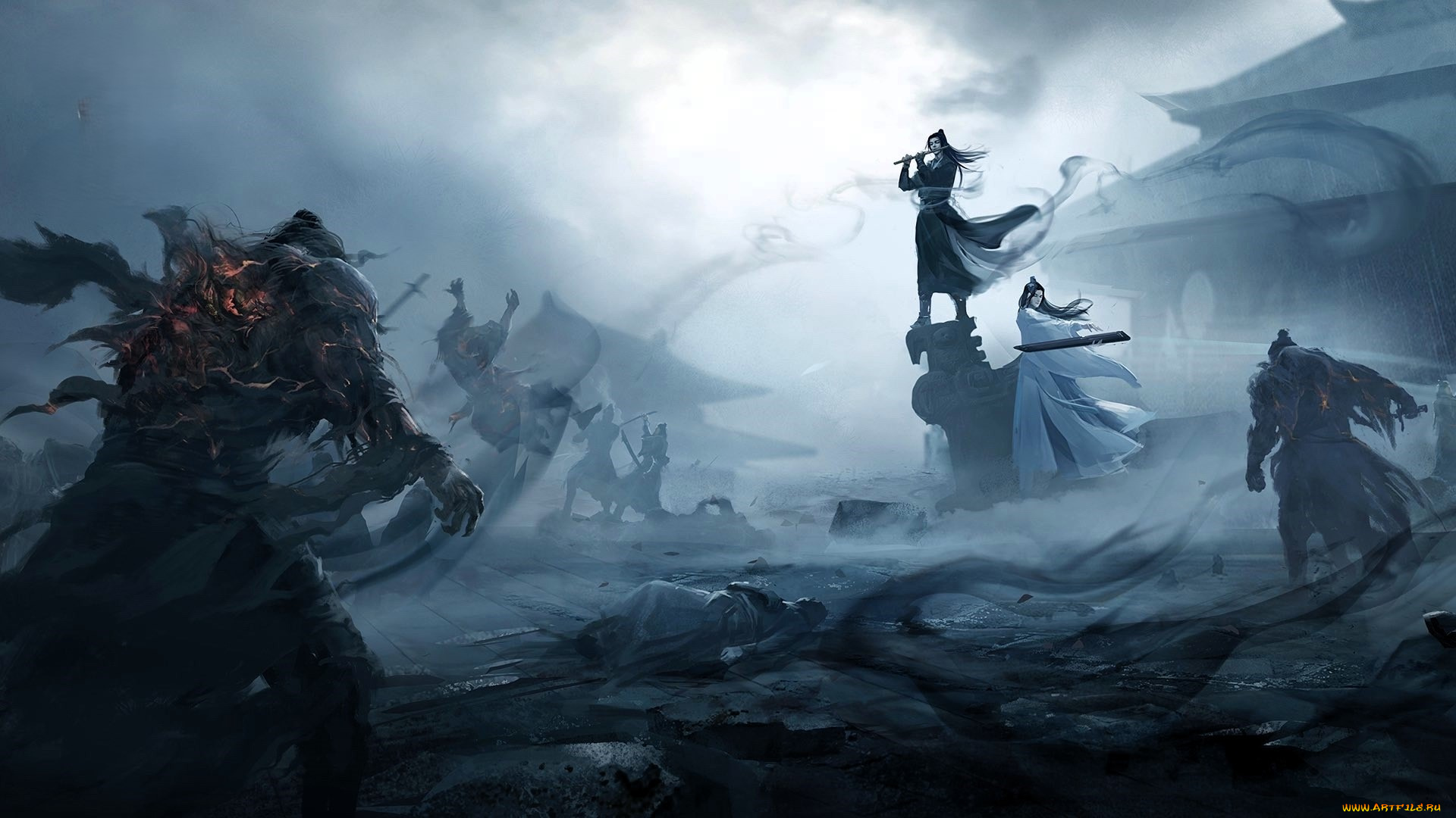 аниме, mo, dao, zu, shi, вэй, усянь, лань, ванцзи, мертвецы