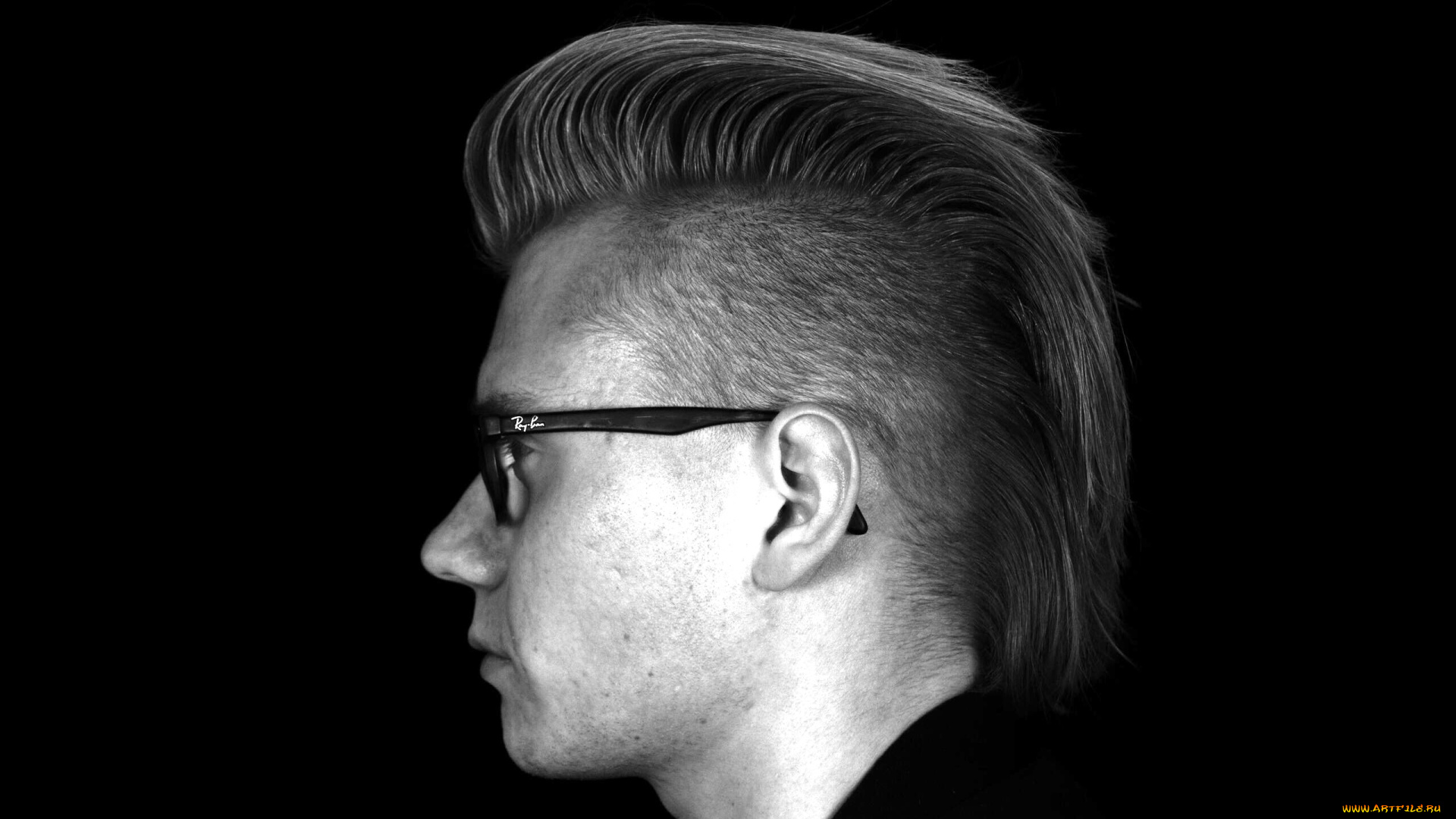 мужчины, -unsort, профиль, лицо, прическа, очки