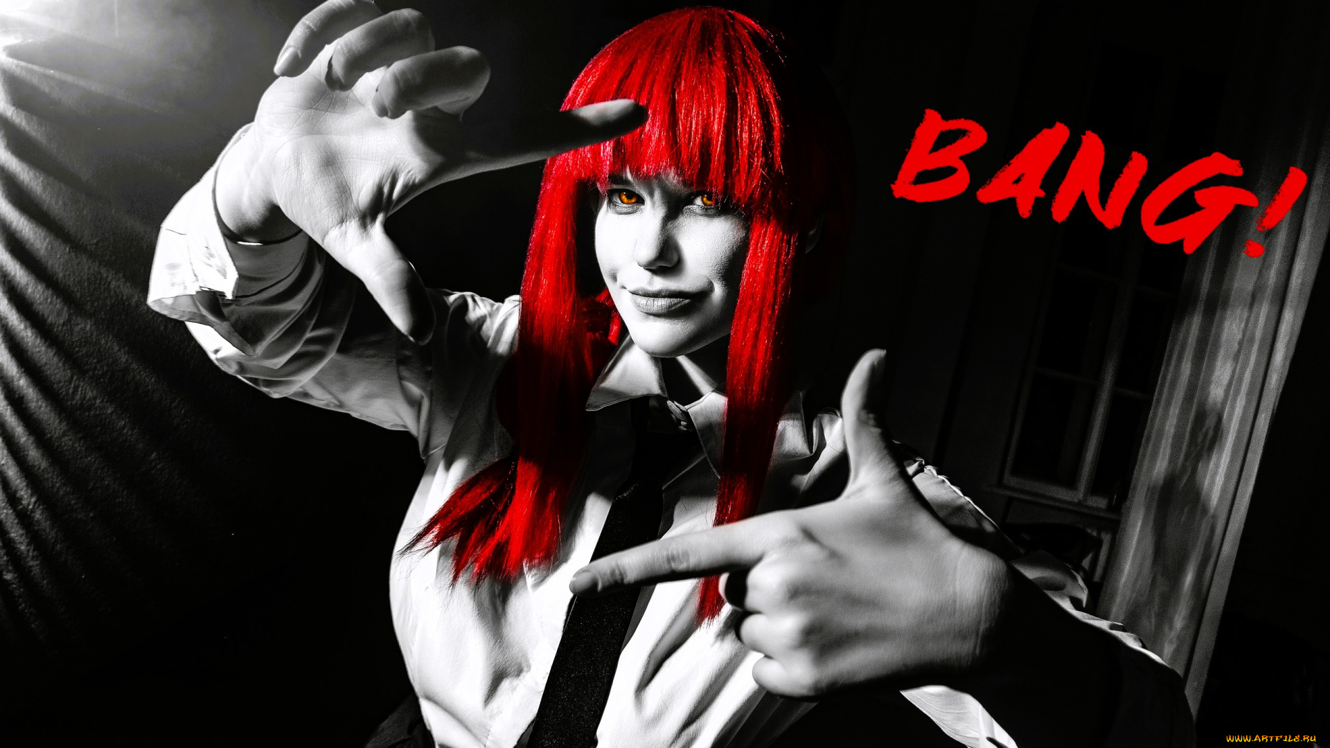 sino, tyan, девушки, -, креатив, , косплей, образ, косплей, наряд, галстук, рубашка, жест