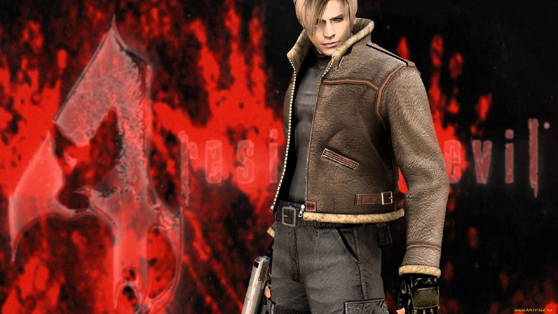 видео, игры, resident, evil, 4, парень, куртка, пистолет