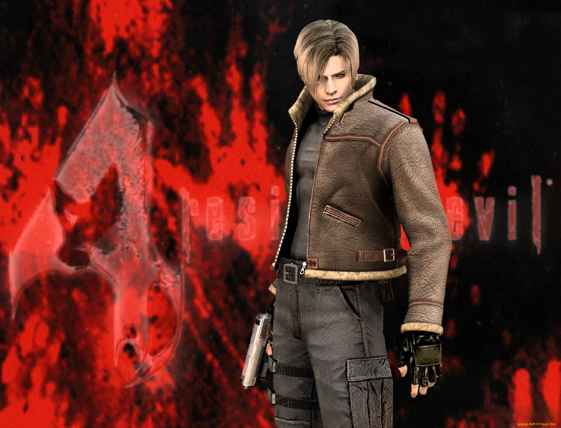 видео, игры, resident, evil, 4, парень, куртка, пистолет