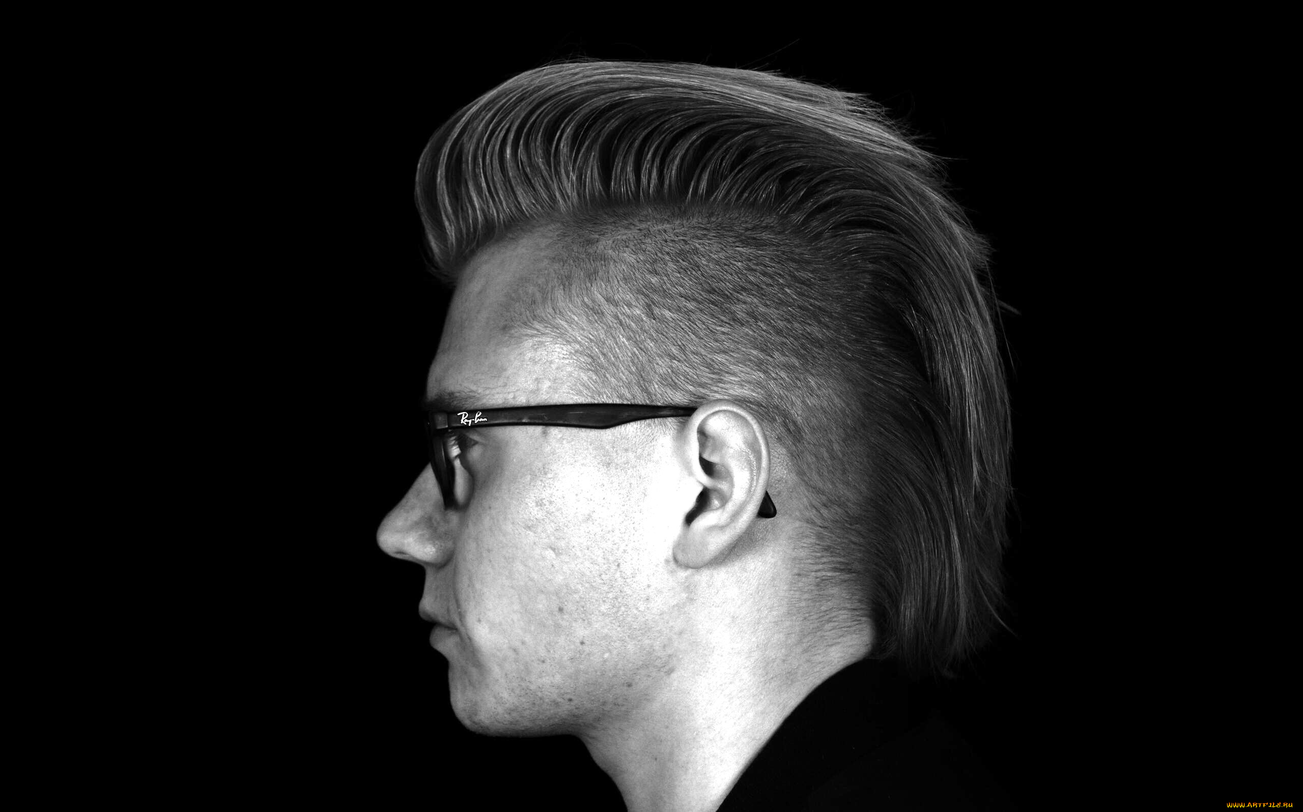 мужчины, -unsort, профиль, лицо, прическа, очки