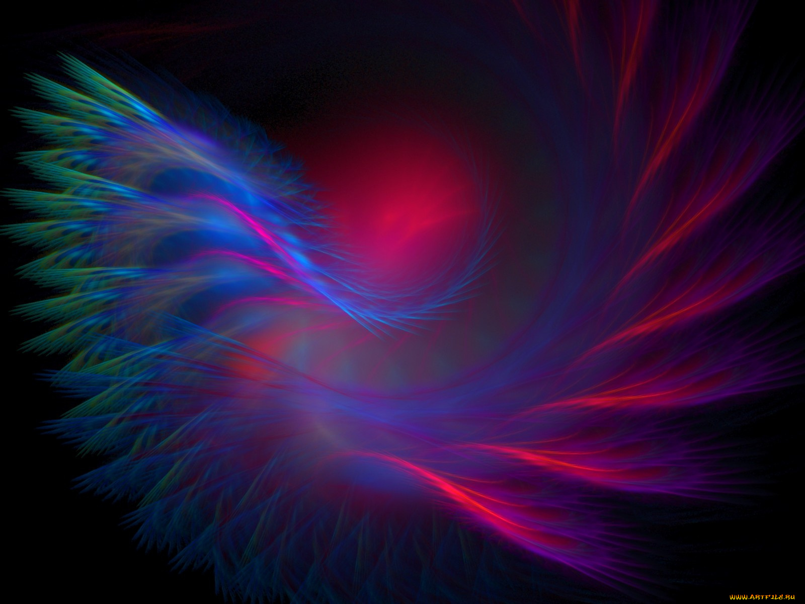 3д, графика, fractal, фракталы, линии, цвета, фрактал