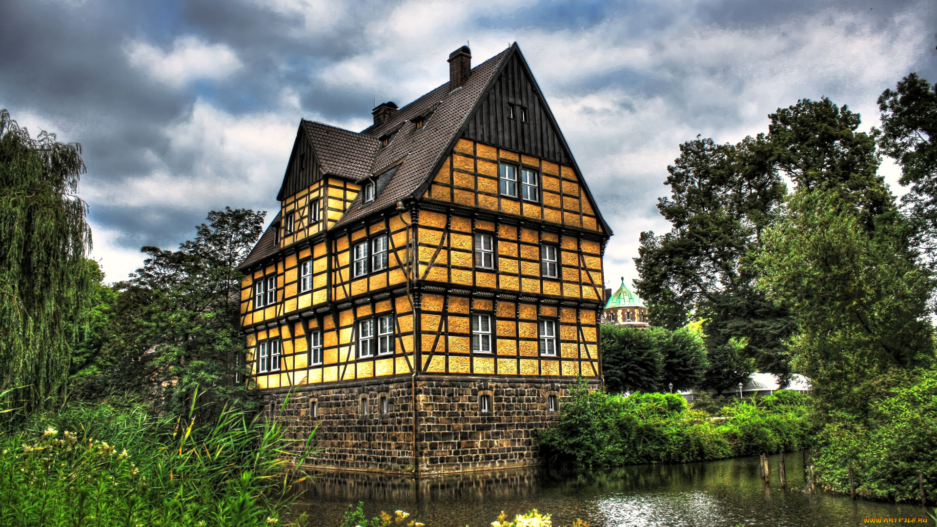 города, здания, дома, вода, дом