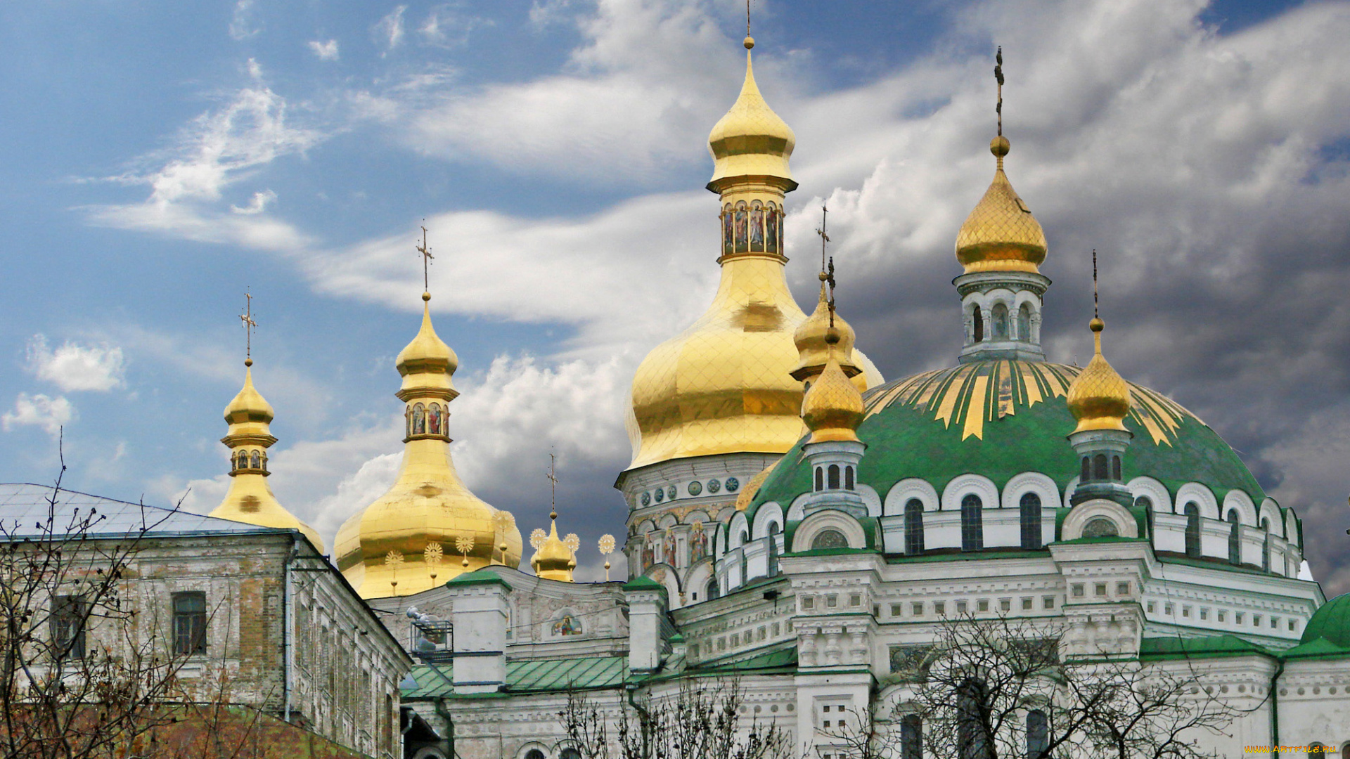 киево, печерская, лавра, города, киев, украина, золотые, купола