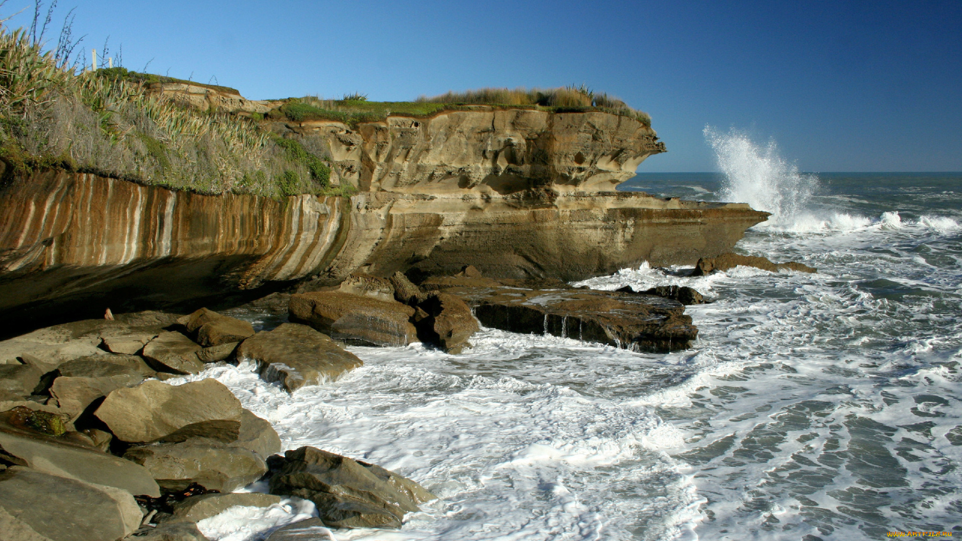 природа, побережье, берег, море, волны