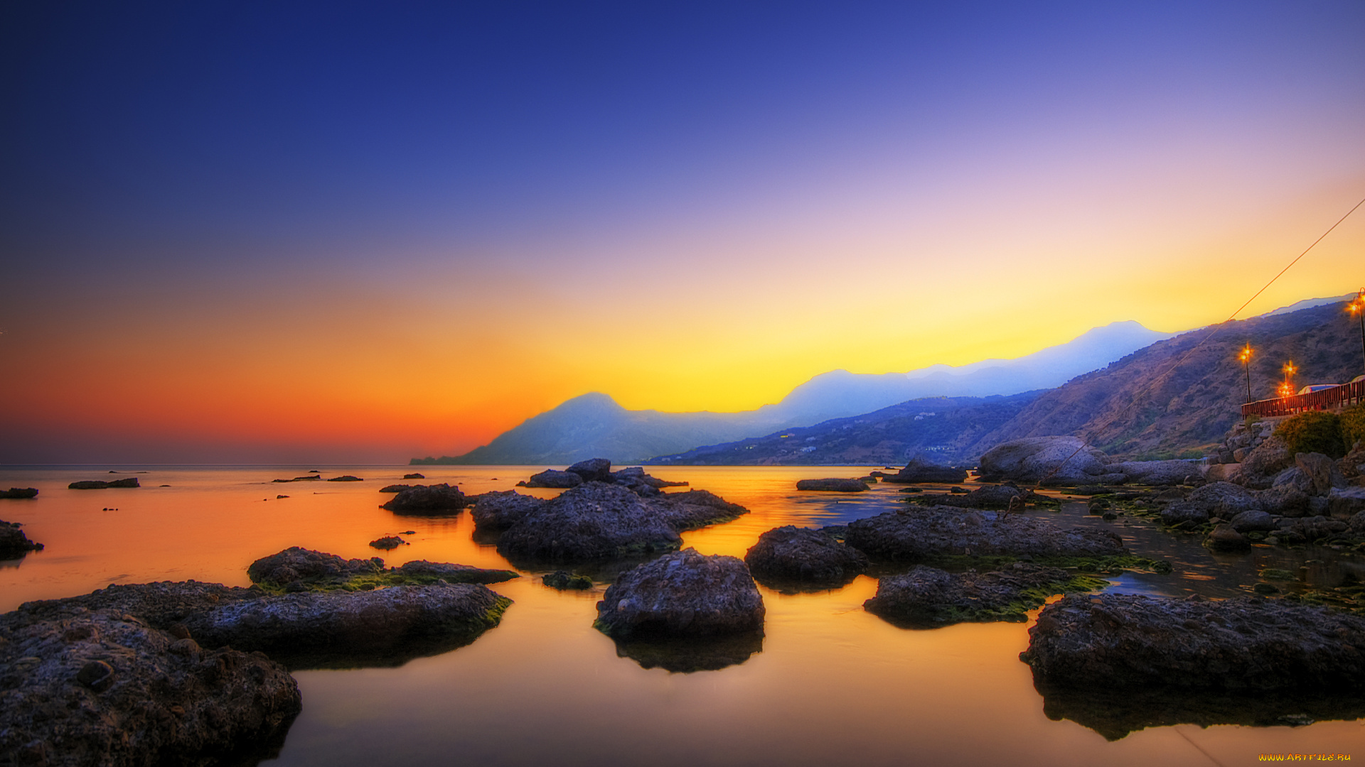 природа, побережье, рассвет