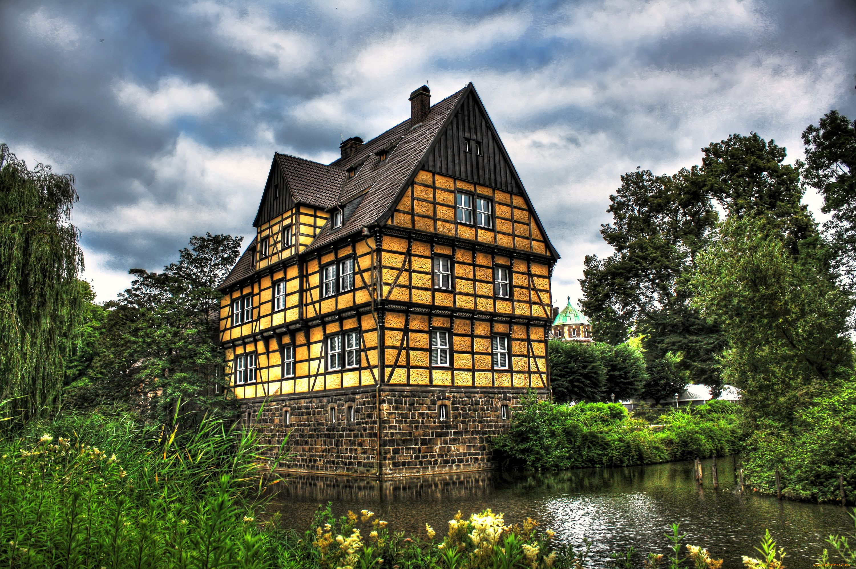 города, здания, дома, вода, дом