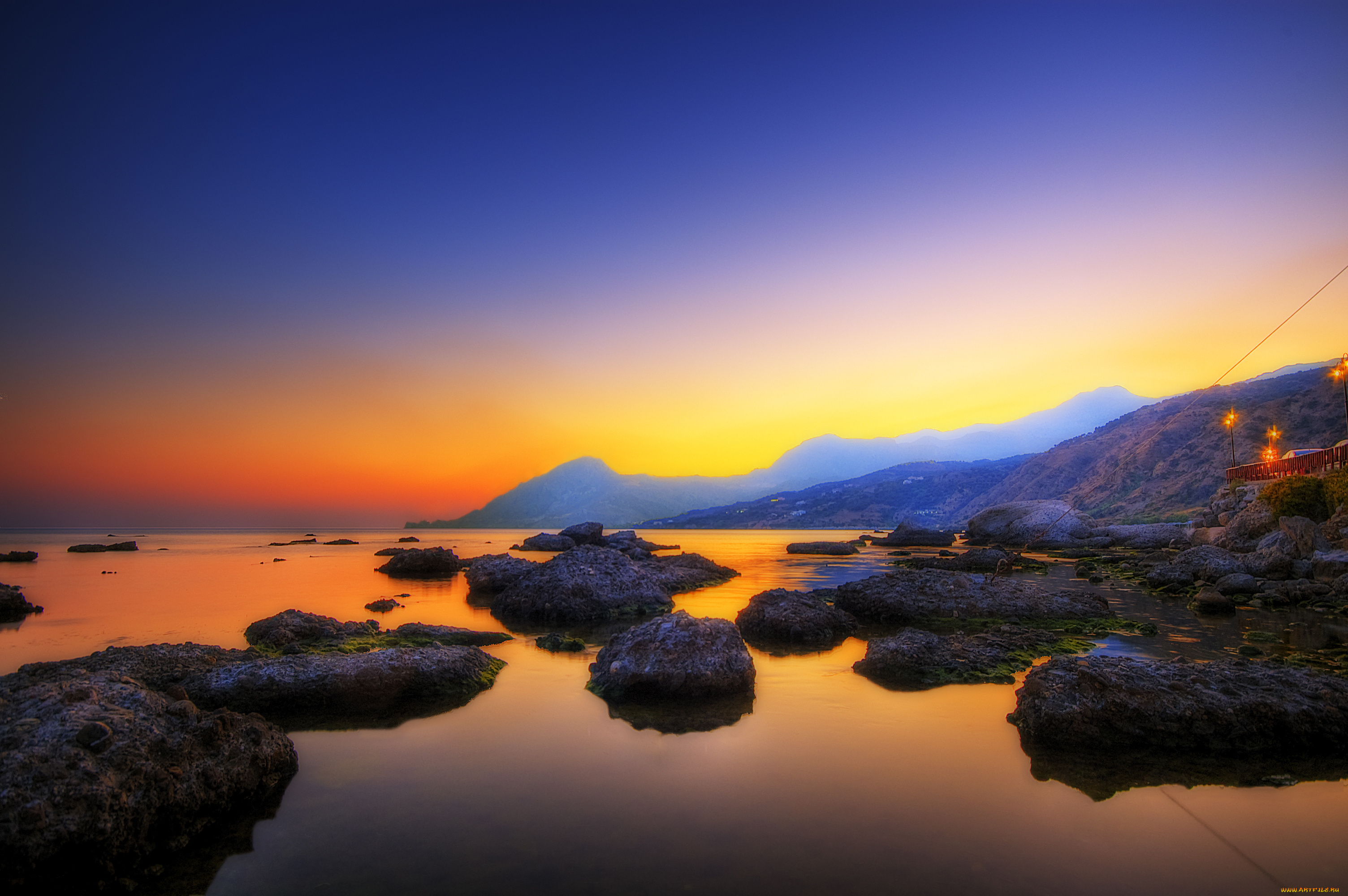 природа, побережье, рассвет