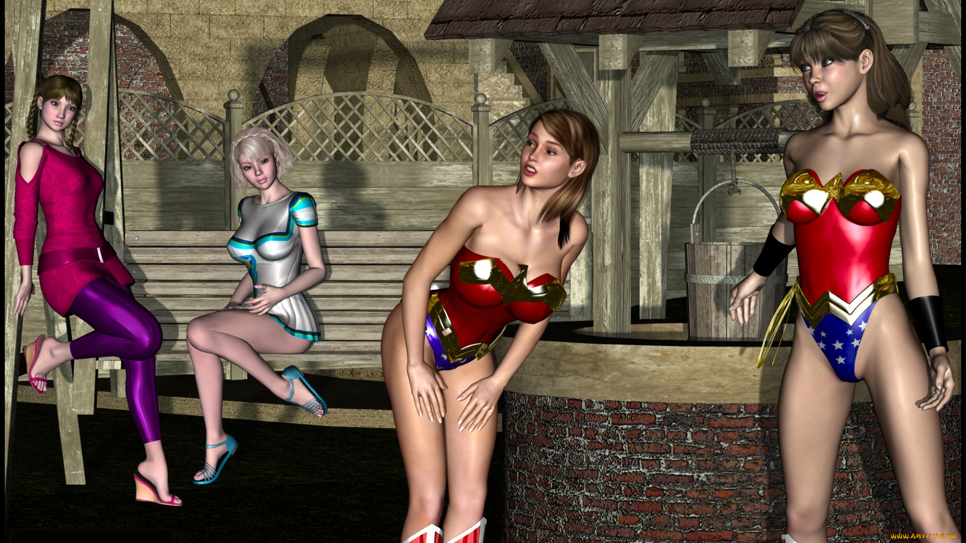 3д, графика, people, люди, девушки