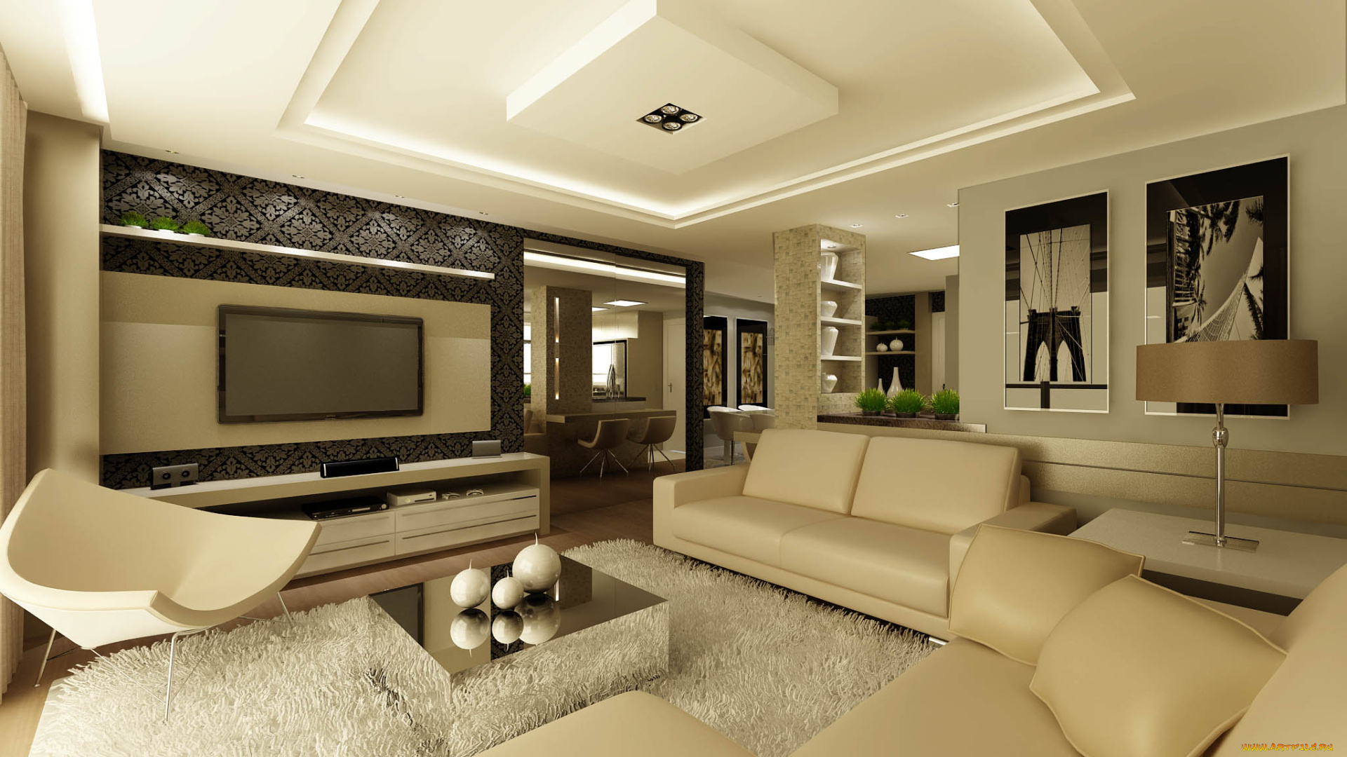 3д, графика, realism, реализм, диваны, комната