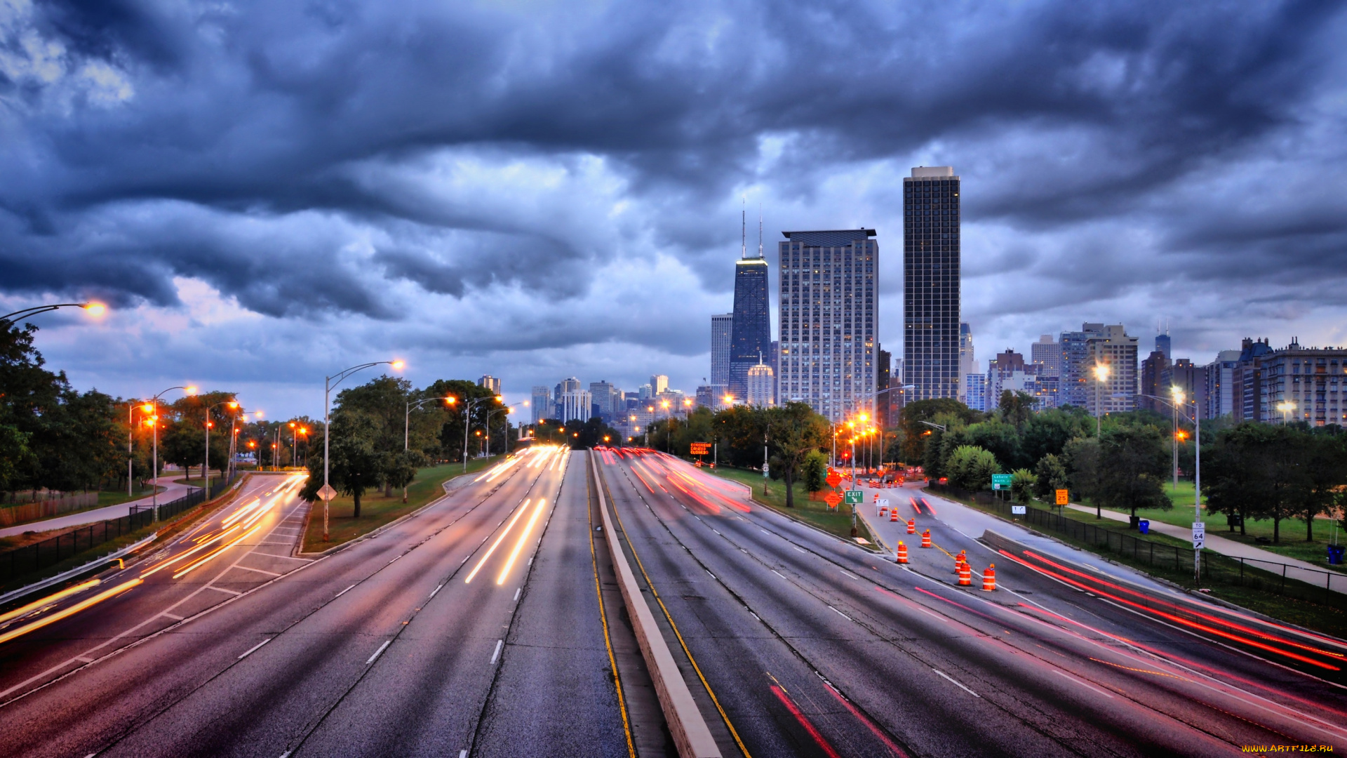 города, Чикаго, сша, трасса, штат, иллинойс