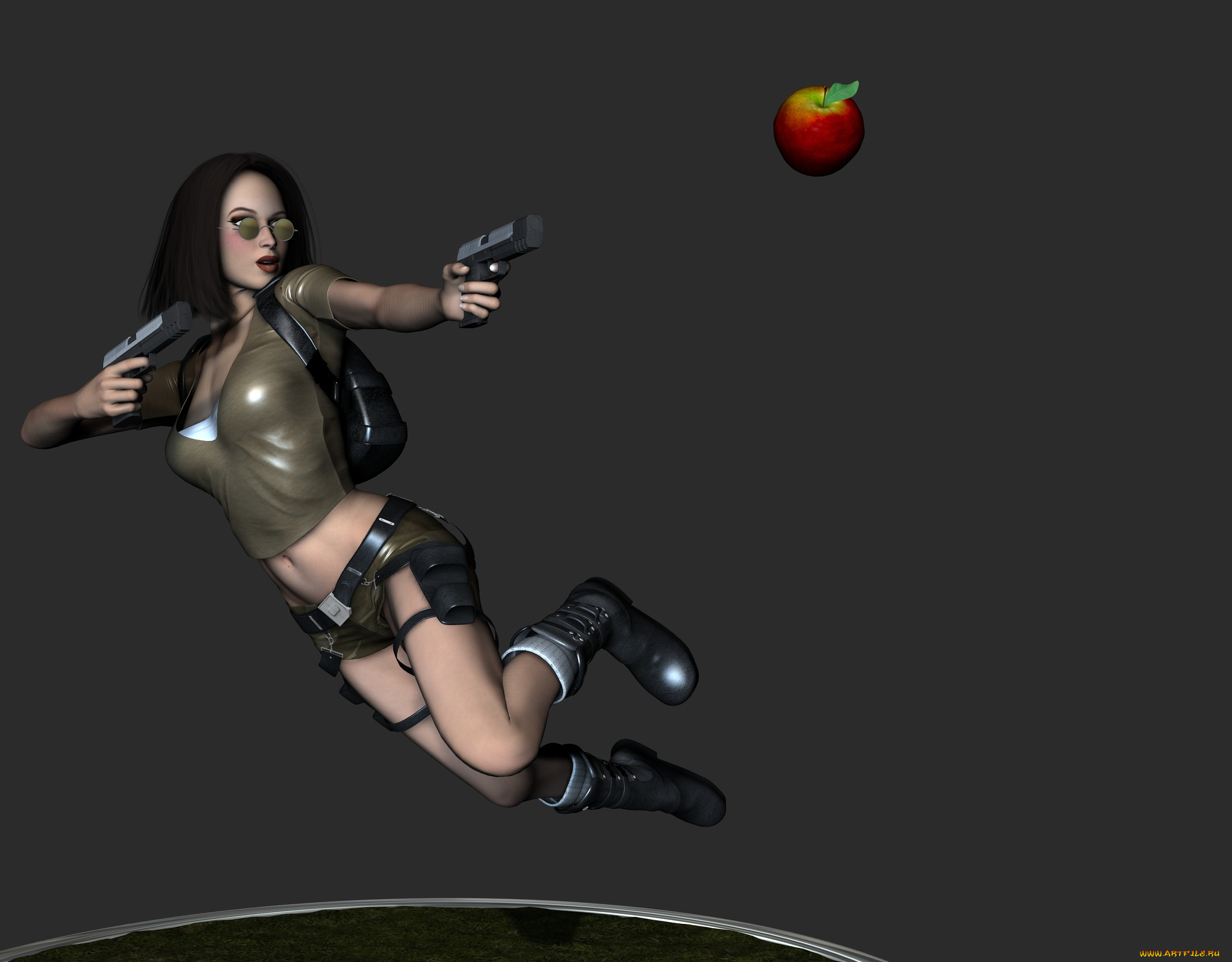 3д, графика, people, люди, яблоко, девушка