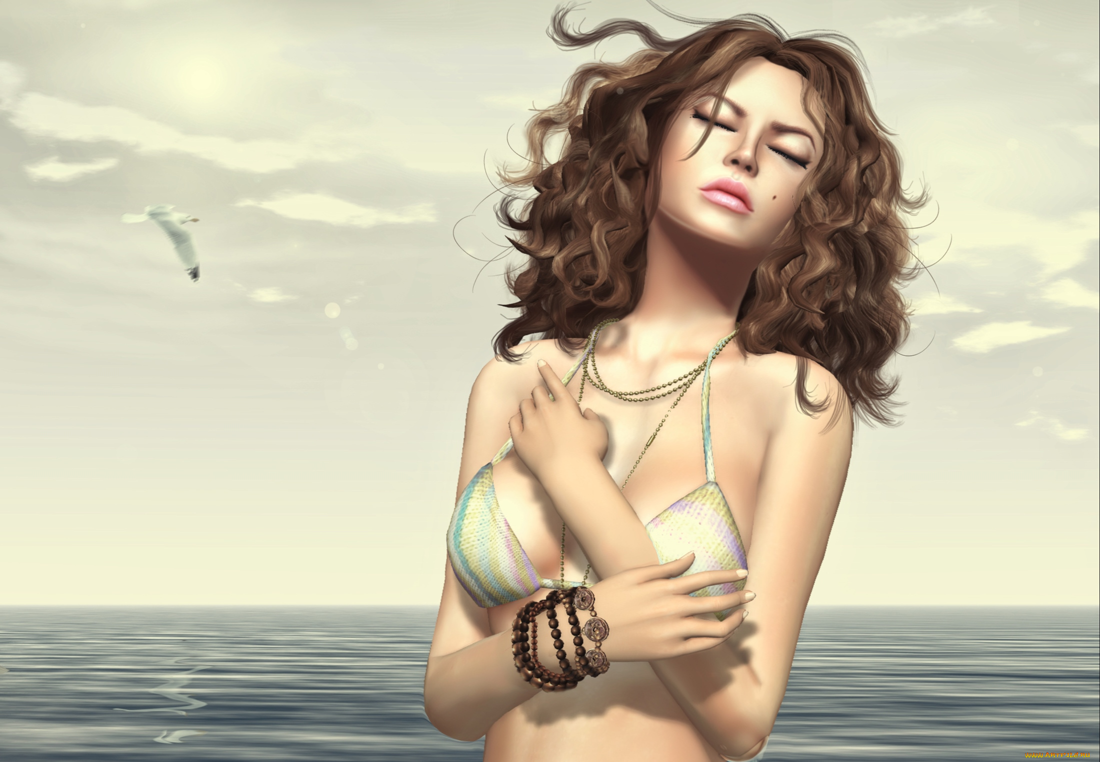 3д, графика, people, люди, девушка, мечты, настроение