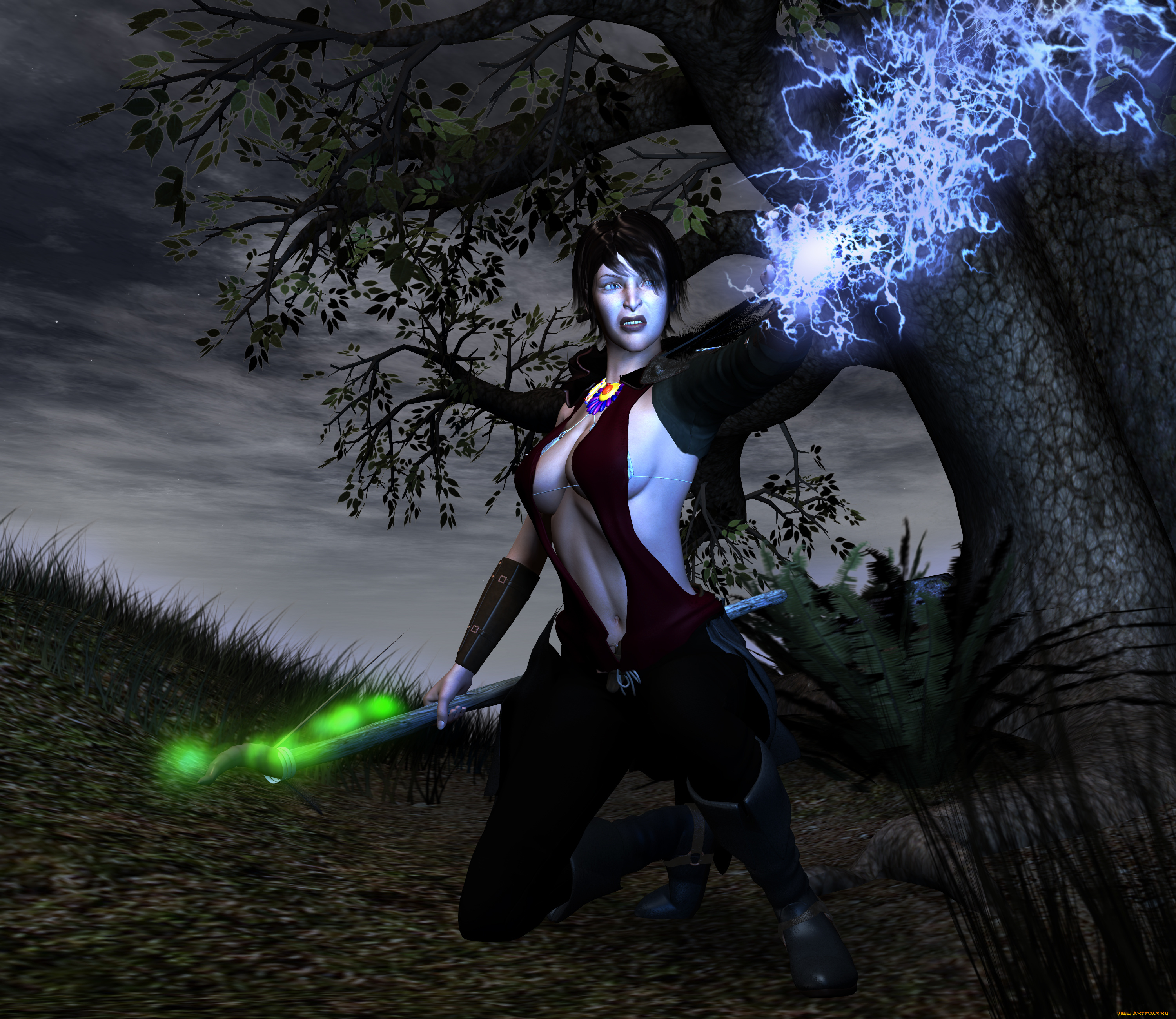 3д, графика, fantasy, фантазия, девушка, магия