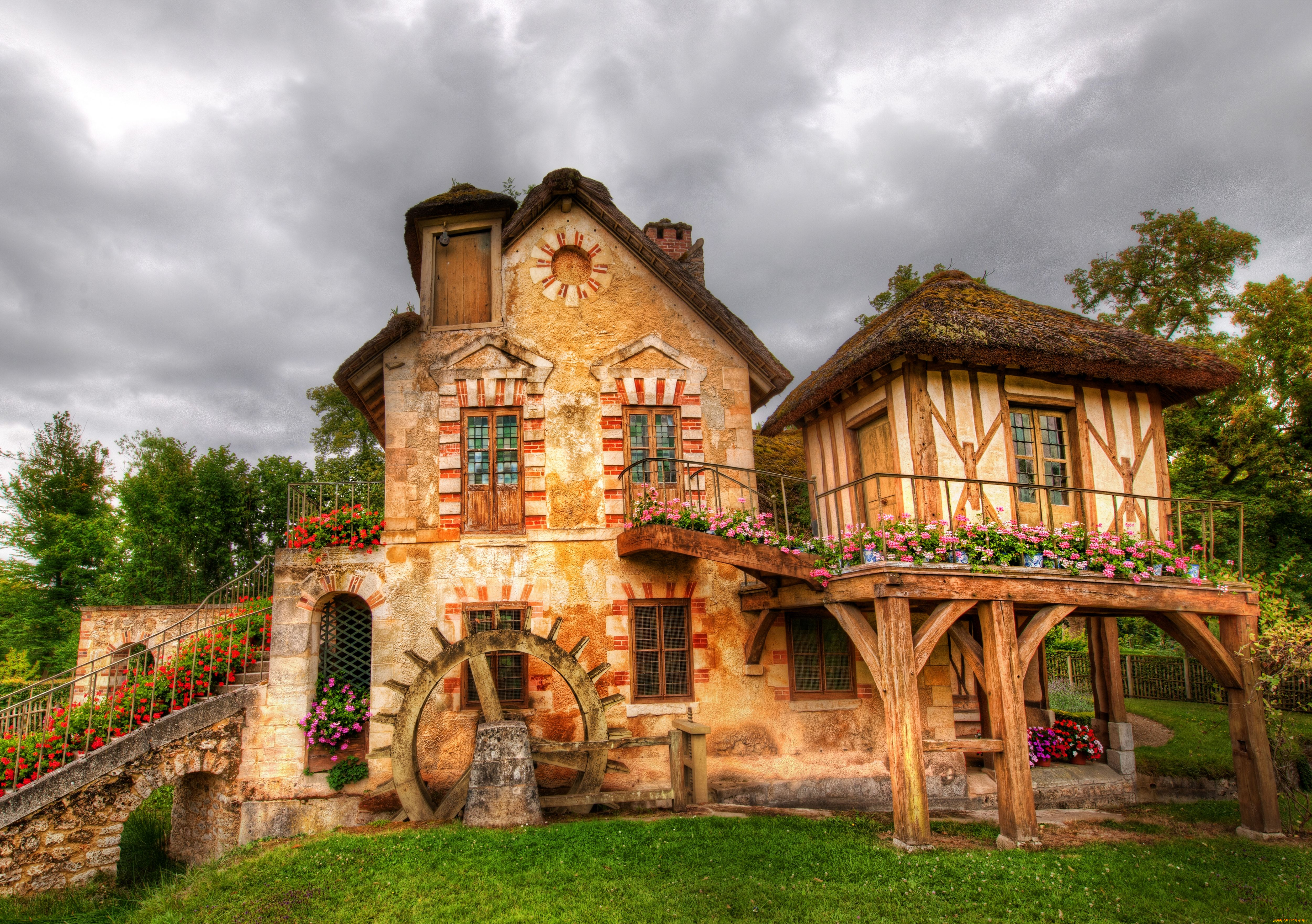 города, здания, дома, франция, цветы