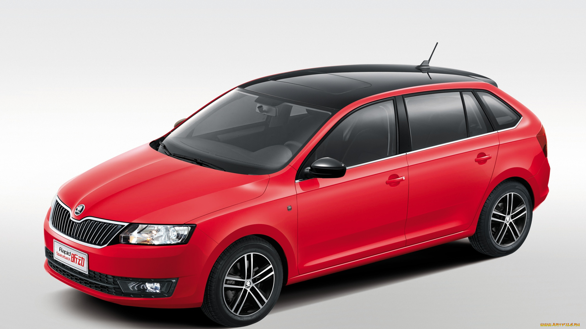 автомобили, skoda, rapid, spaceback, cn-spec, красный, 2014