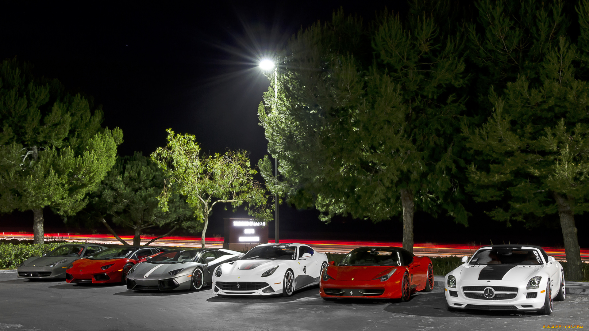 giovanna, wheels, supercars, автомобили, разные, вместе, суперкары, стоянка, ночь