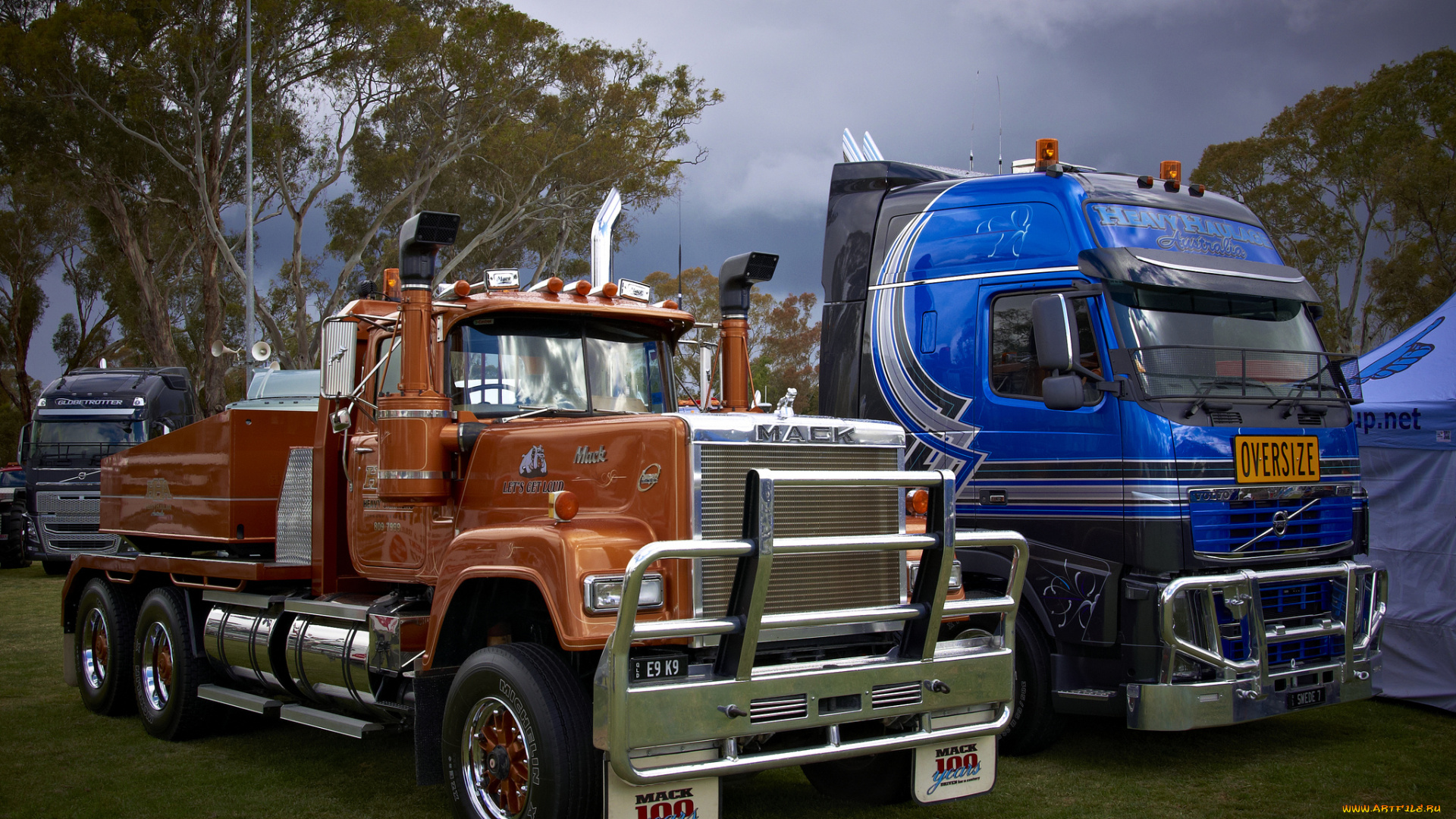 mack, superliner, gold, digger, and, volvo, fh16, автомобили, выставки, и, уличные, фото, тягач, седельный, грузовик, тяжелый