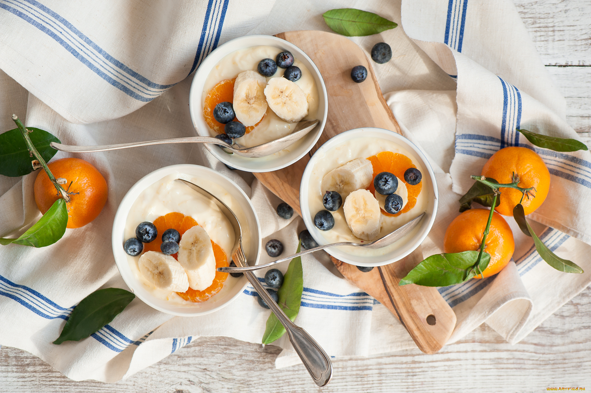еда, мороженое, , десерты, завтрак, черника, творог, мандарины, бананы