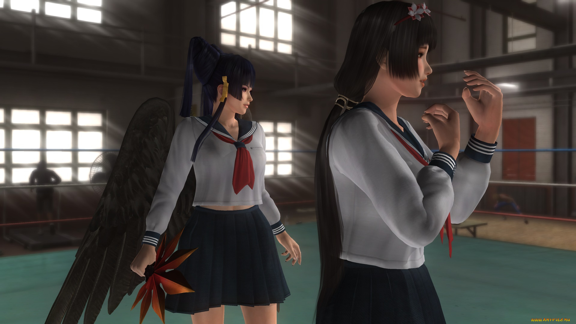 3д, графика, аниме, , anime, взгляд, девушки, поза, фон