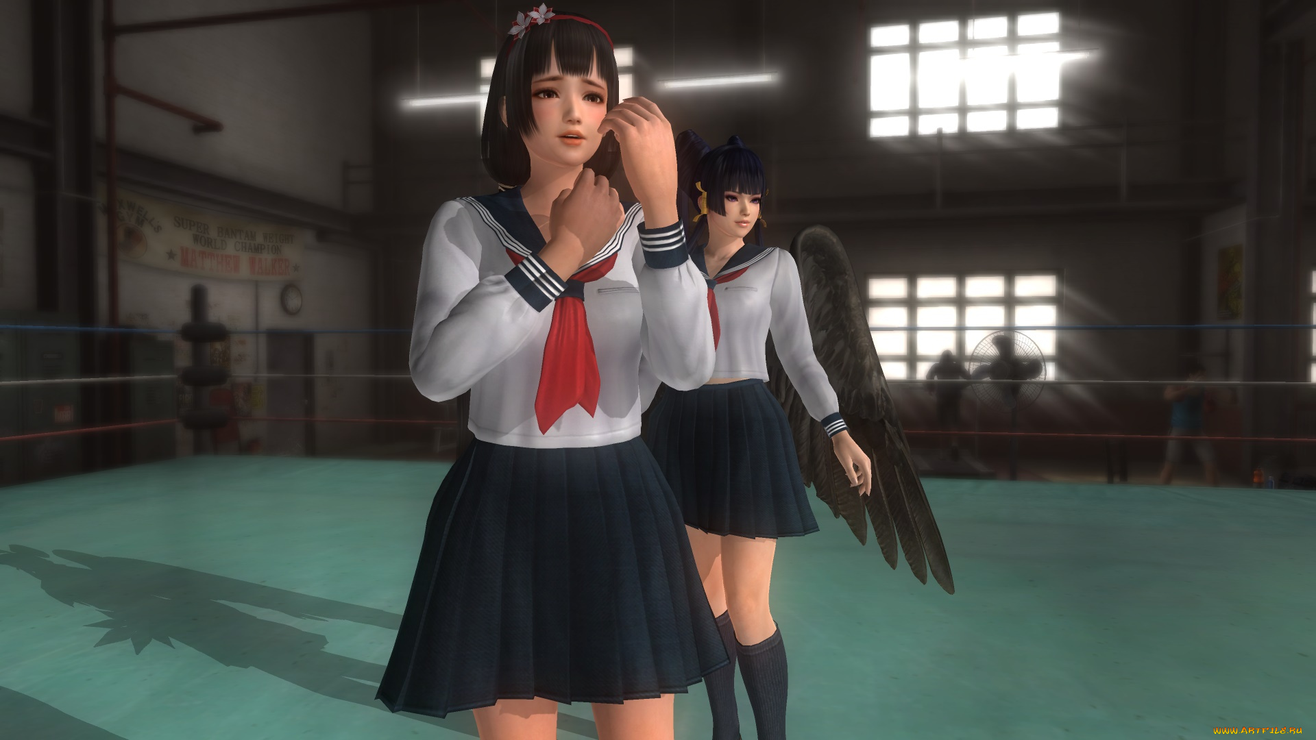 3д, графика, аниме, , anime, взгляд, поза, фон, девушки