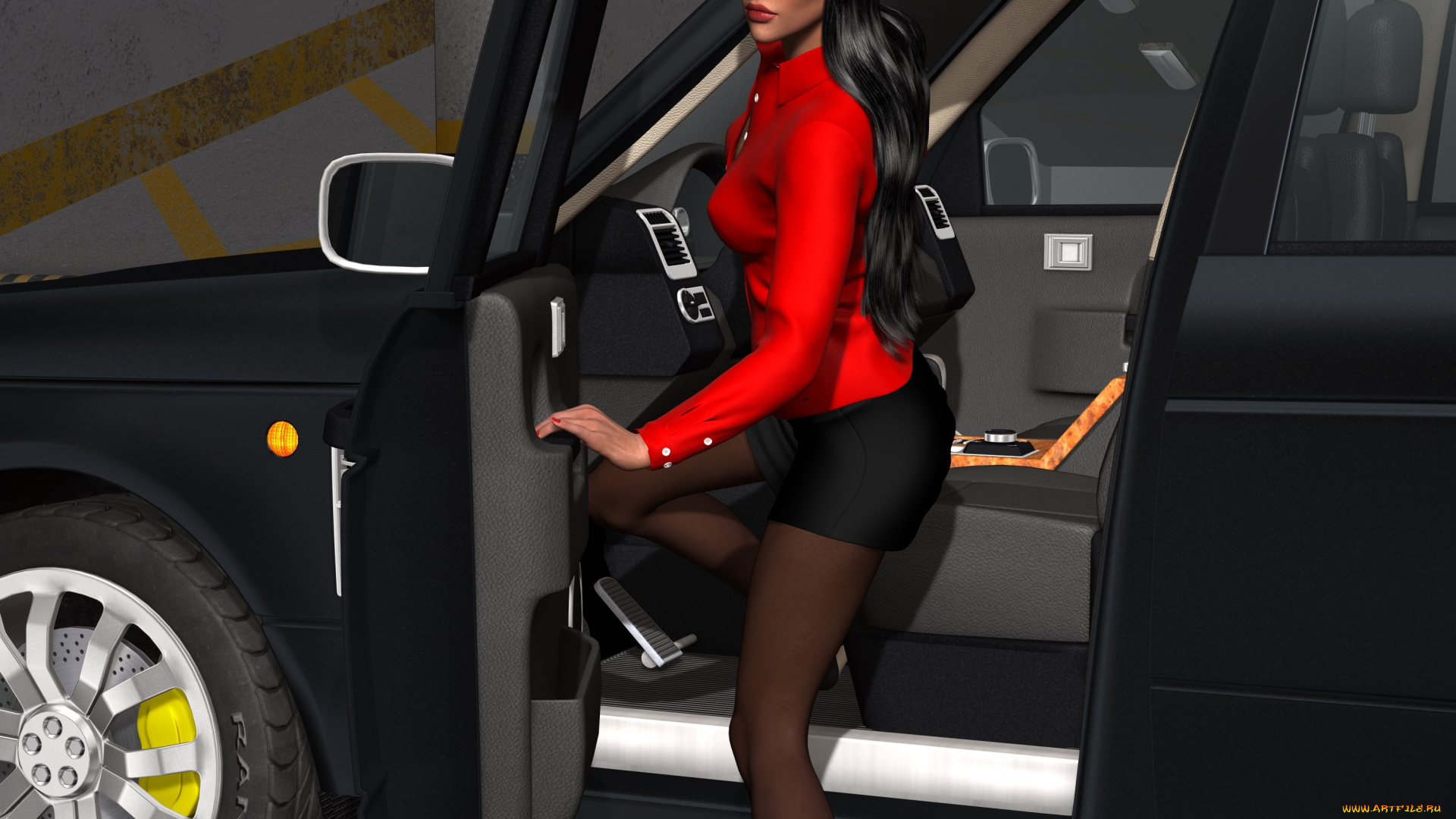 garotte, 3д, графика, фантазия, , fantasy, взгляд, девушка, фон