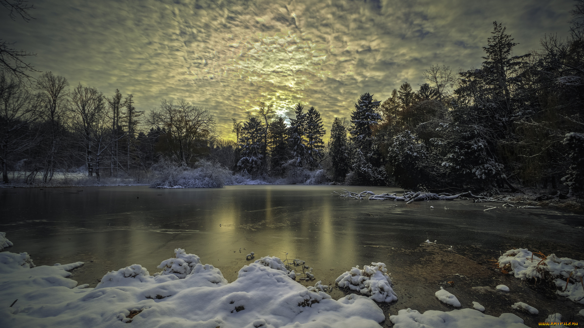 природа, зима, снег