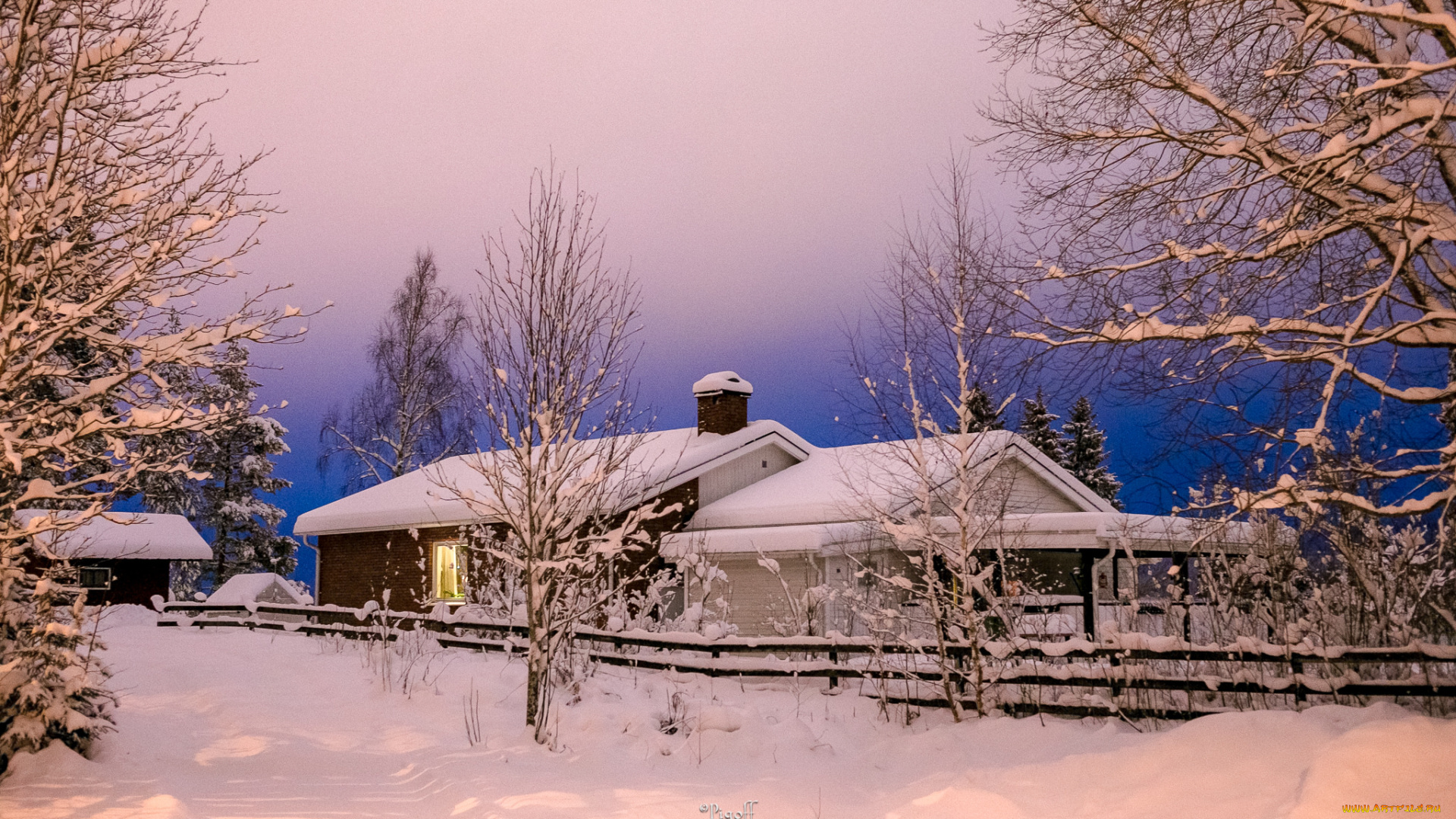 природа, зима, снег