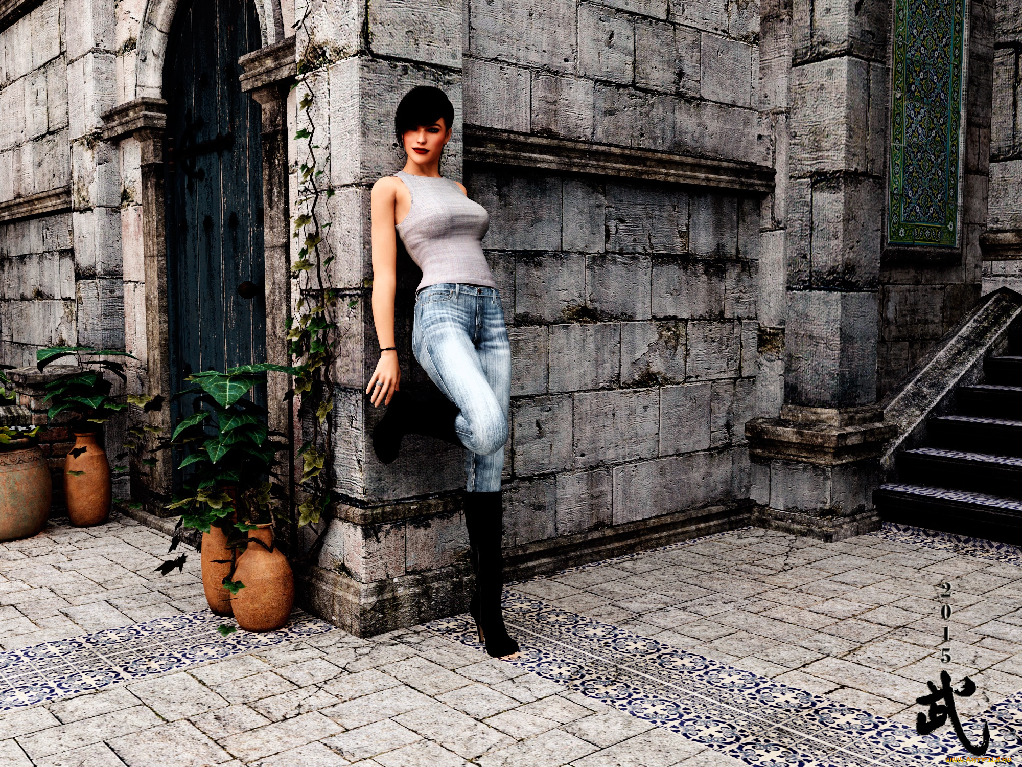 3д, графика, люди, , people, фон, взгляд, девушка