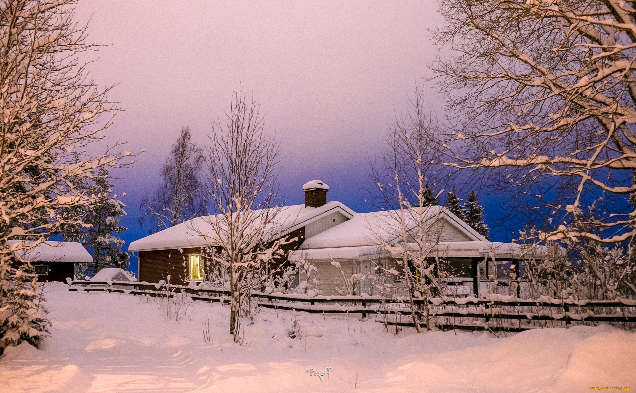 природа, зима, снег