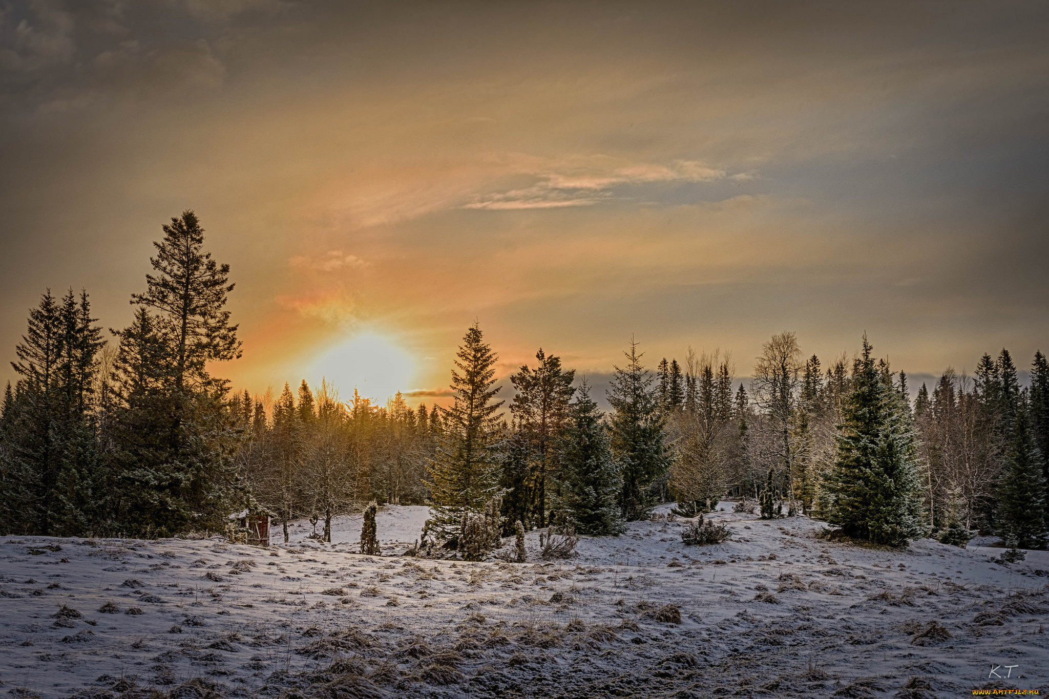 природа, зима, снег