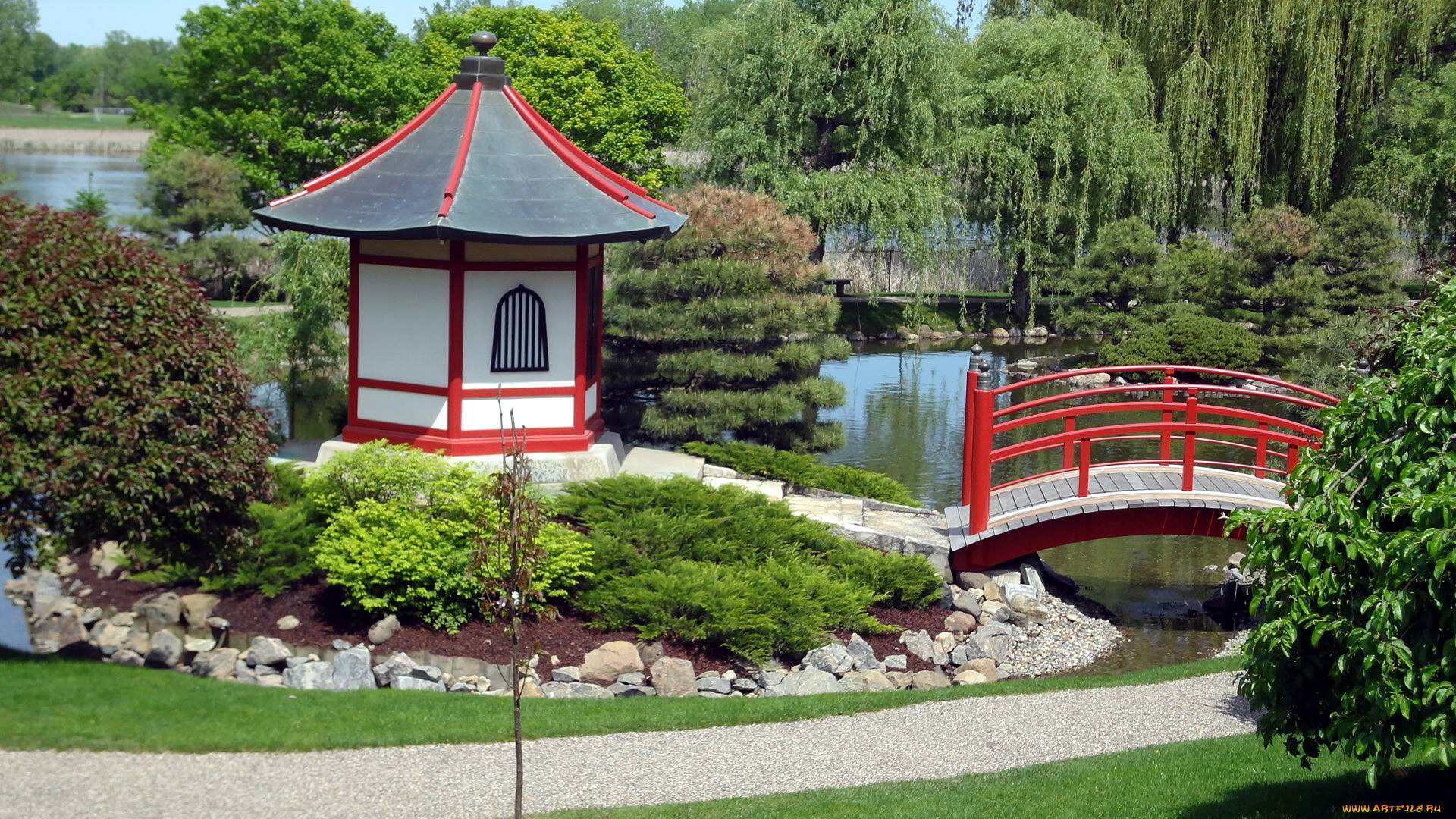 природа, парк, японский, сад