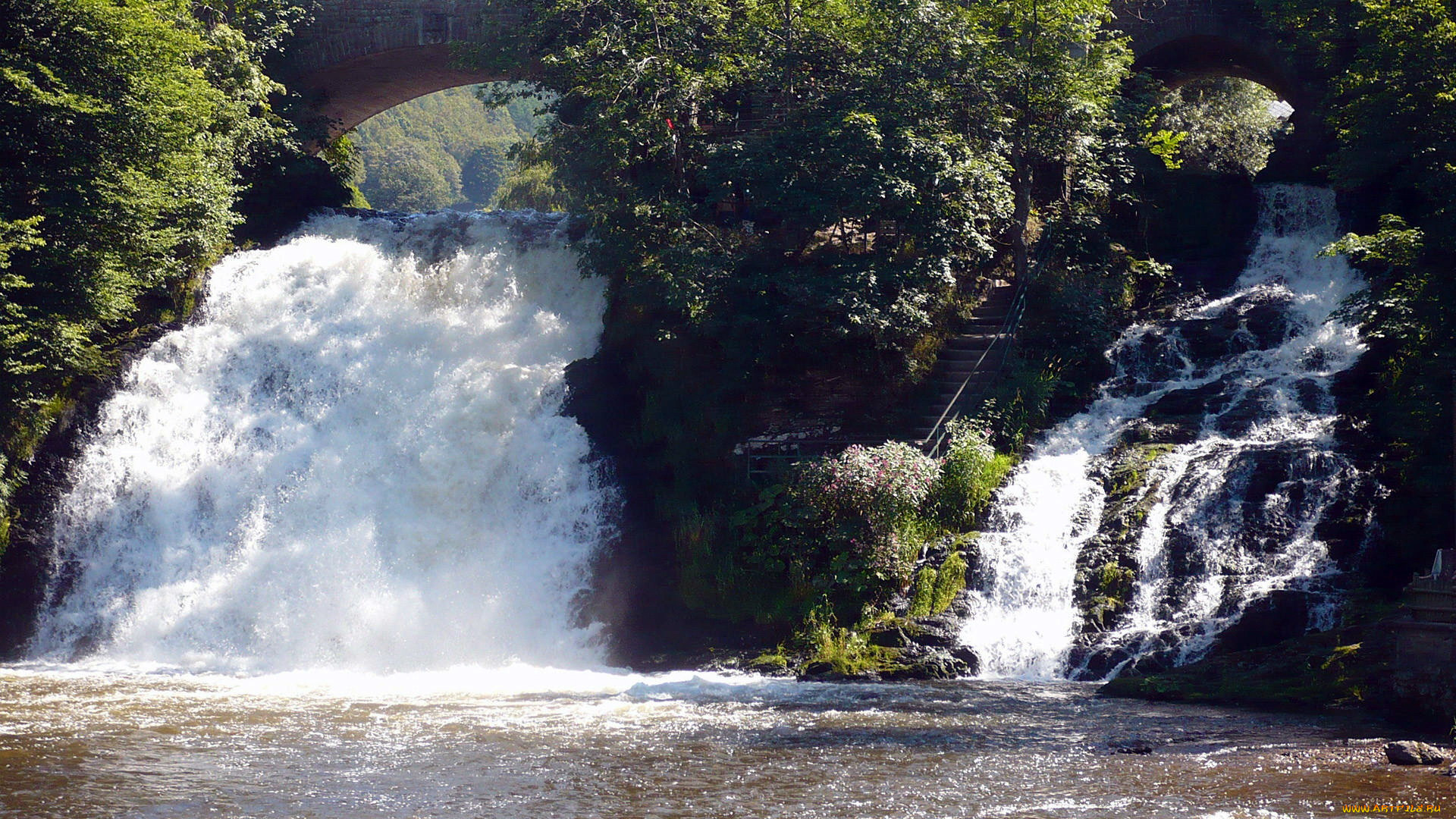 природа, водопады, потоки, вода