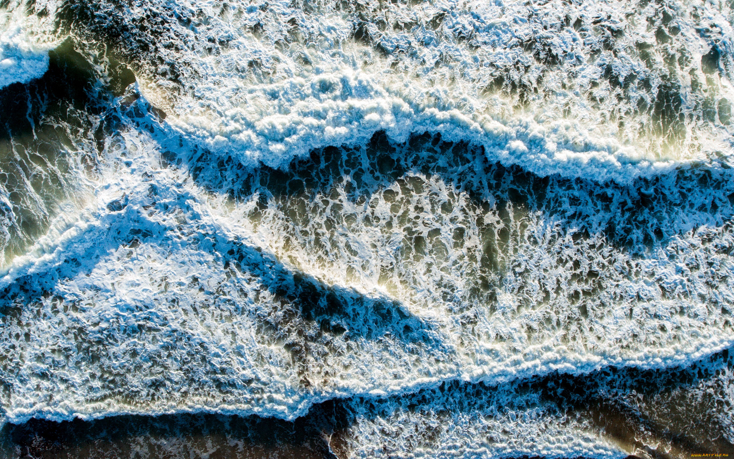 природа, моря, океаны, волны, пена