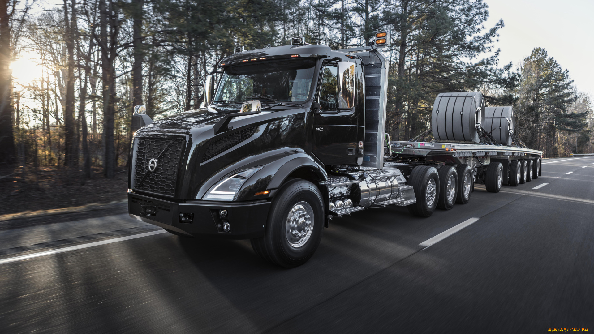 2018, volvo, vnx, автомобили, volvo, trucks, volvo, vnx, полуприцеп, vnx-серия, черный, грузовик, lkw, 2018, шоссе