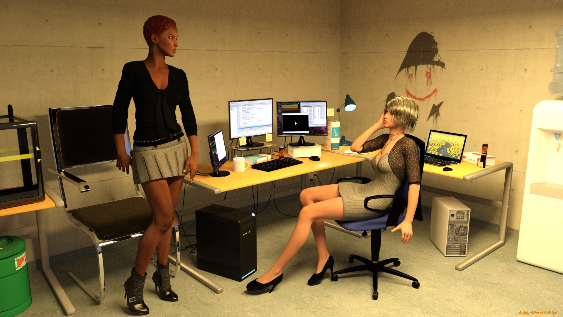 3д, графика, люди, , people, фон, девушки, взгляд