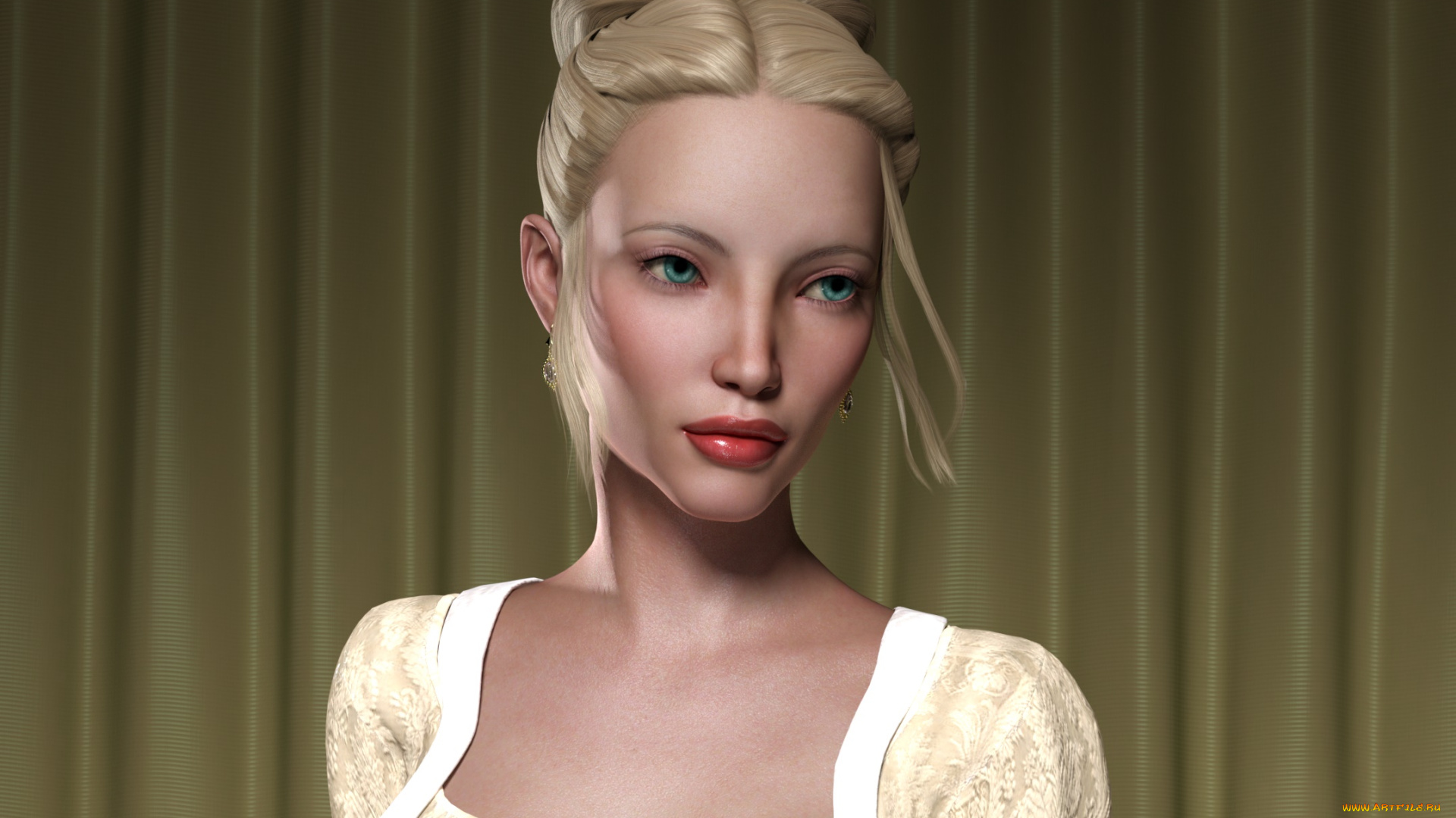 3д, графика, портрет, , portraits, фон, взгляд, девушка