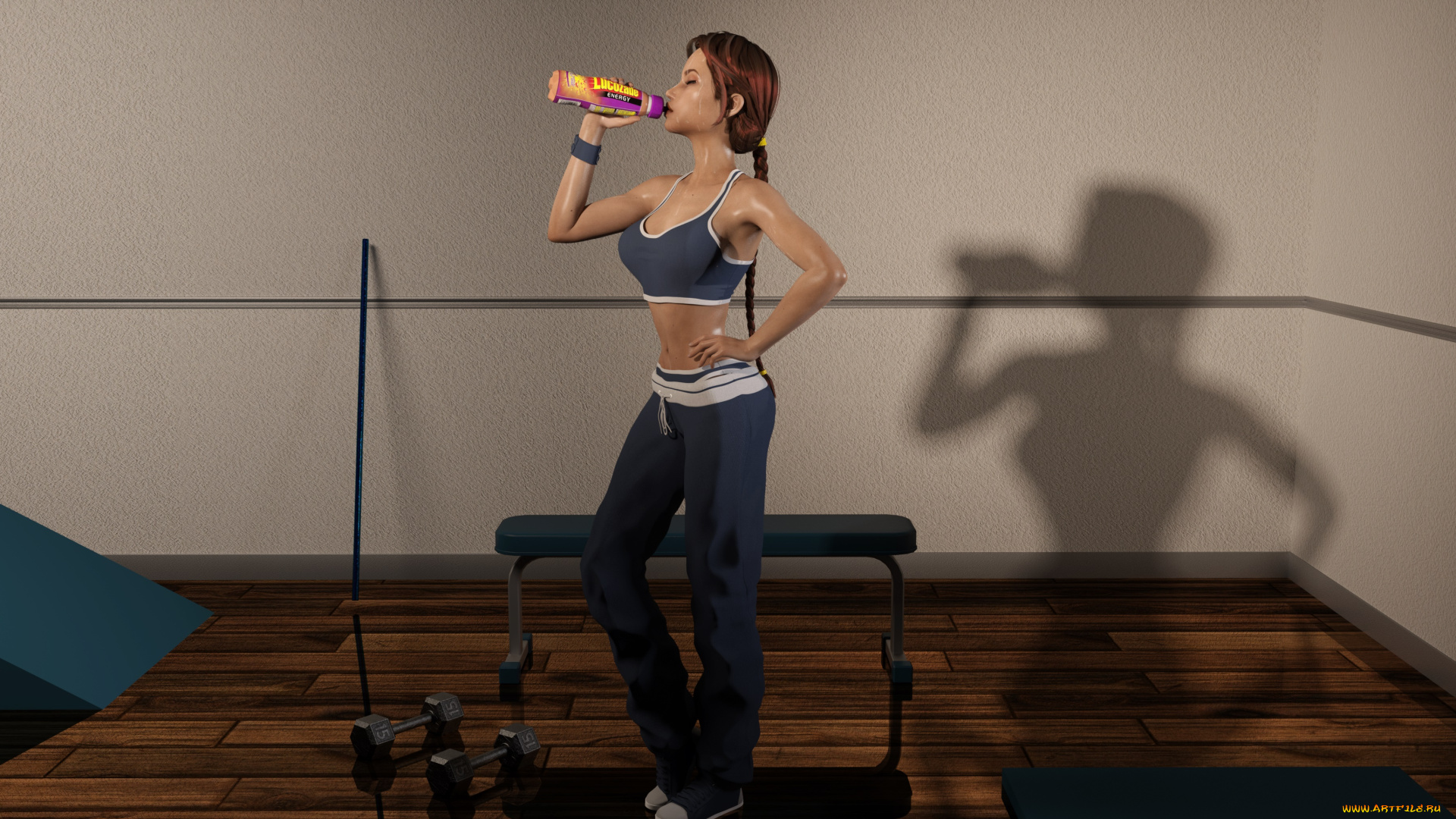 3д, графика, спорт, , sport, фон, взгляд, девушка